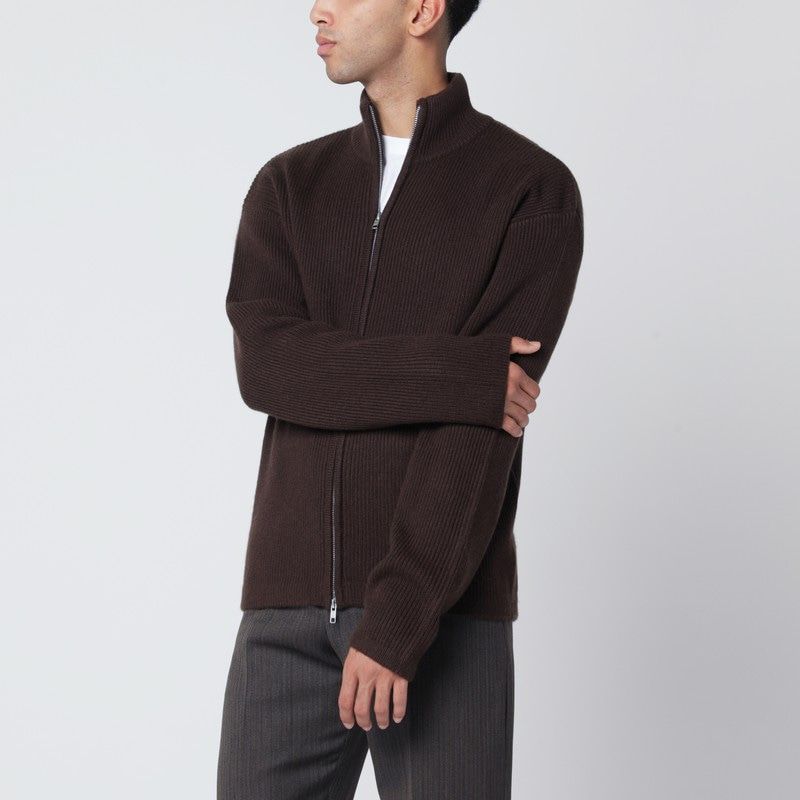 SOFT GOAT Men's Wool and Cashmere Cardigan with Double Zip Closure