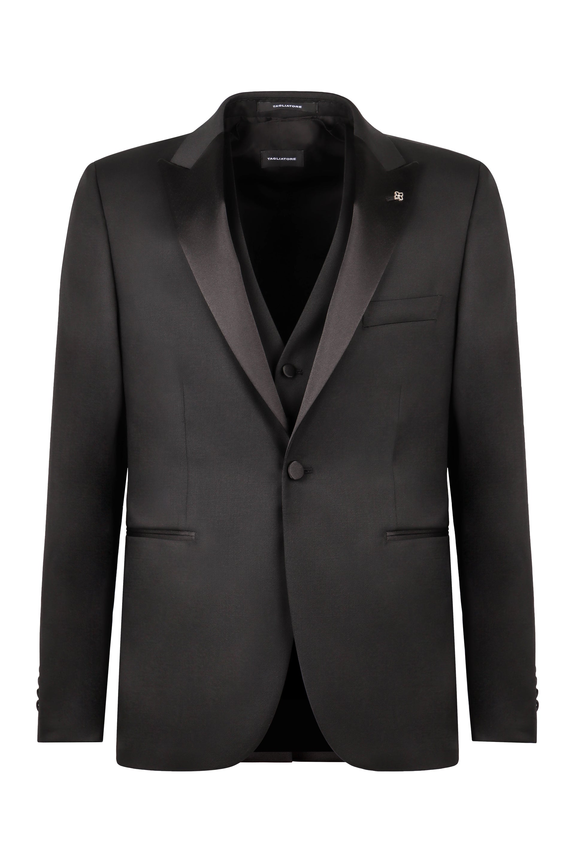 TAGLIATORE Stretch Wool Three-Pieces Suit for Men