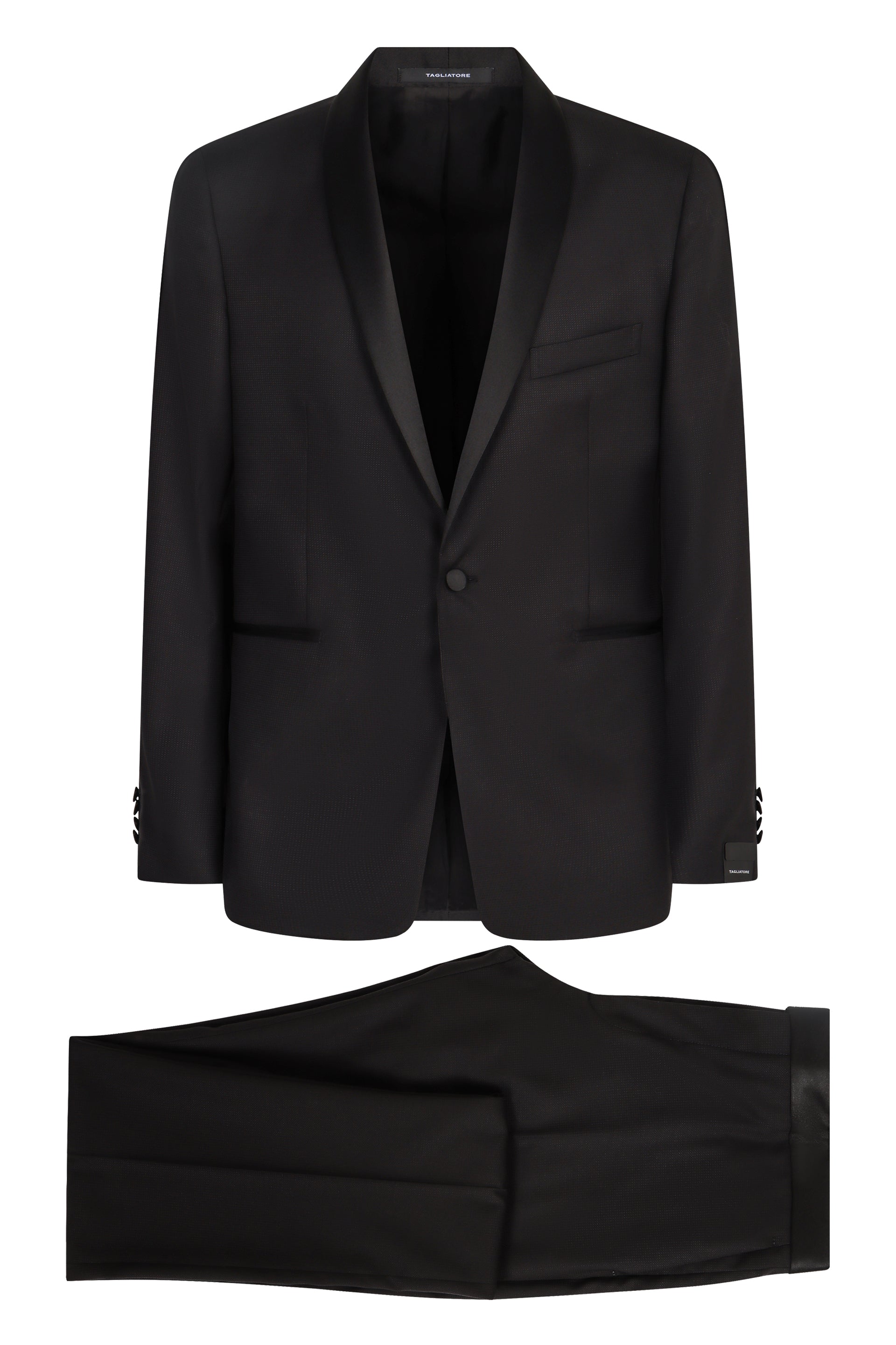 TAGLIATORE Two-Piece Wool Suit with Satin Lapel – Spring/Summer 2025