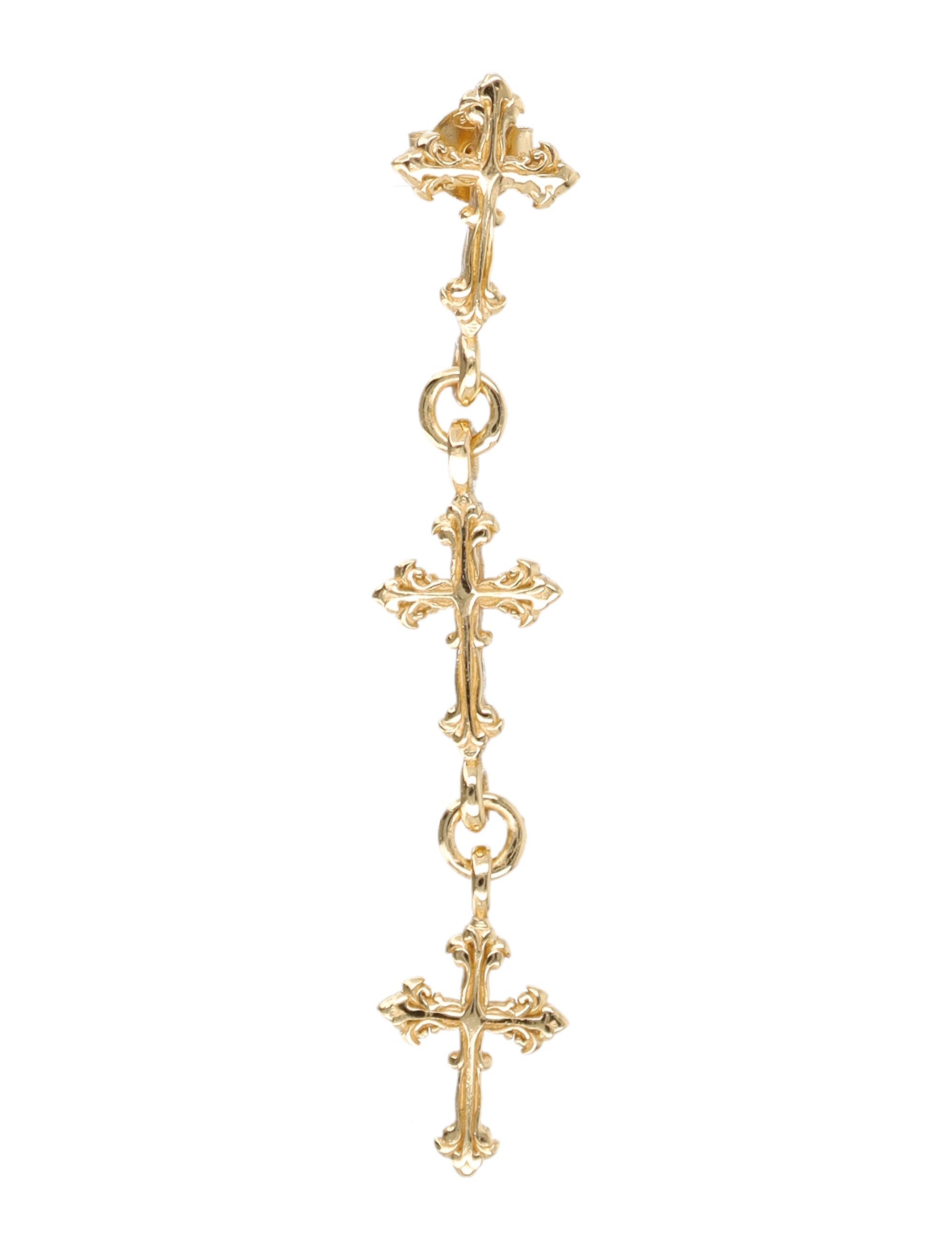 EMANUELE BICOCCHI Sterling Silver Single Earring with Three Avelli Crosses