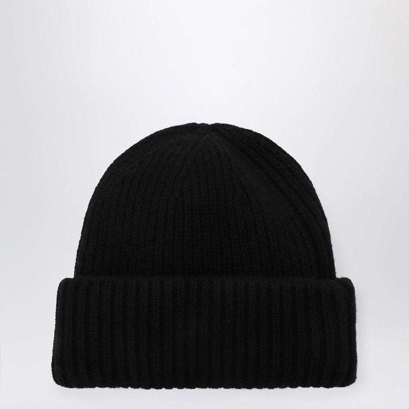 SOFT GOAT Knit Cashmere Beanie with Ribbed Design and Turned-Up Hem