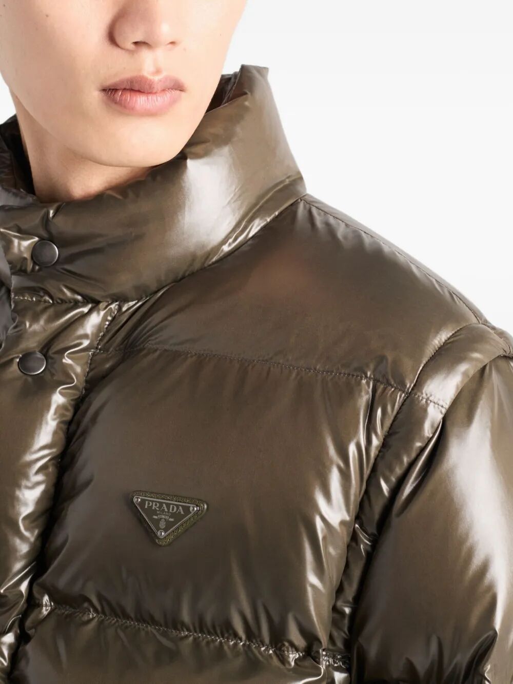 PRADA Medium-Weight Down Jacket with Oversized Fit