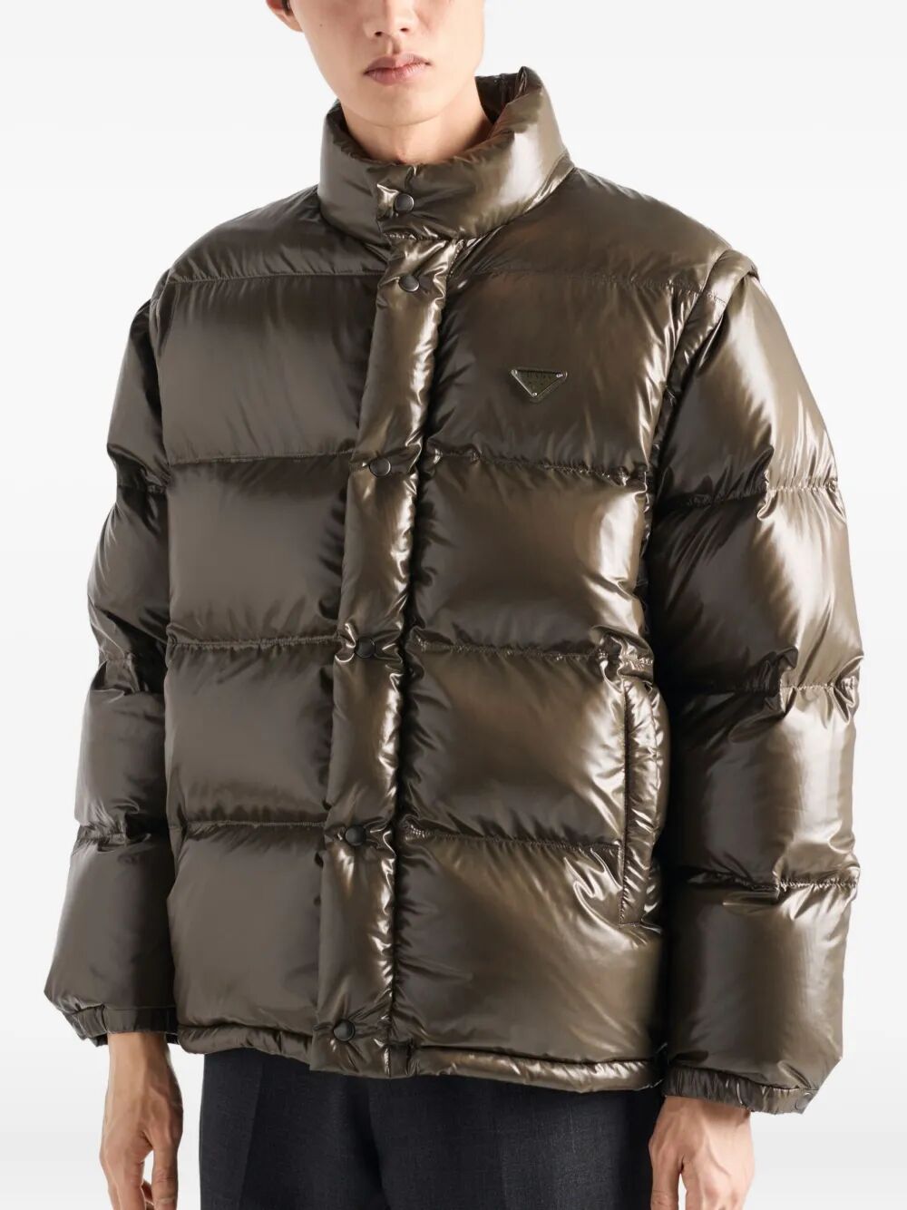 PRADA Medium-Weight Down Jacket with Oversized Fit