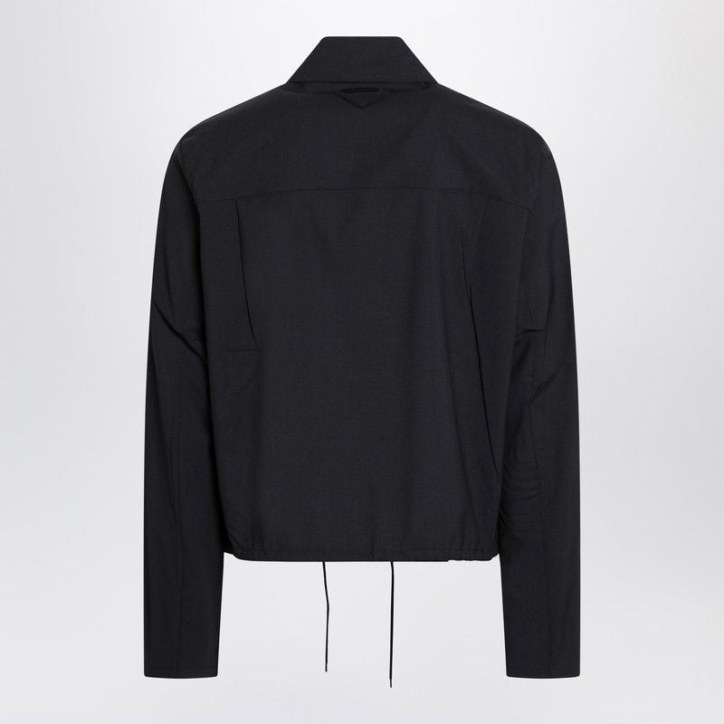 PRADA Men's Wool Jacket with Zip Closure