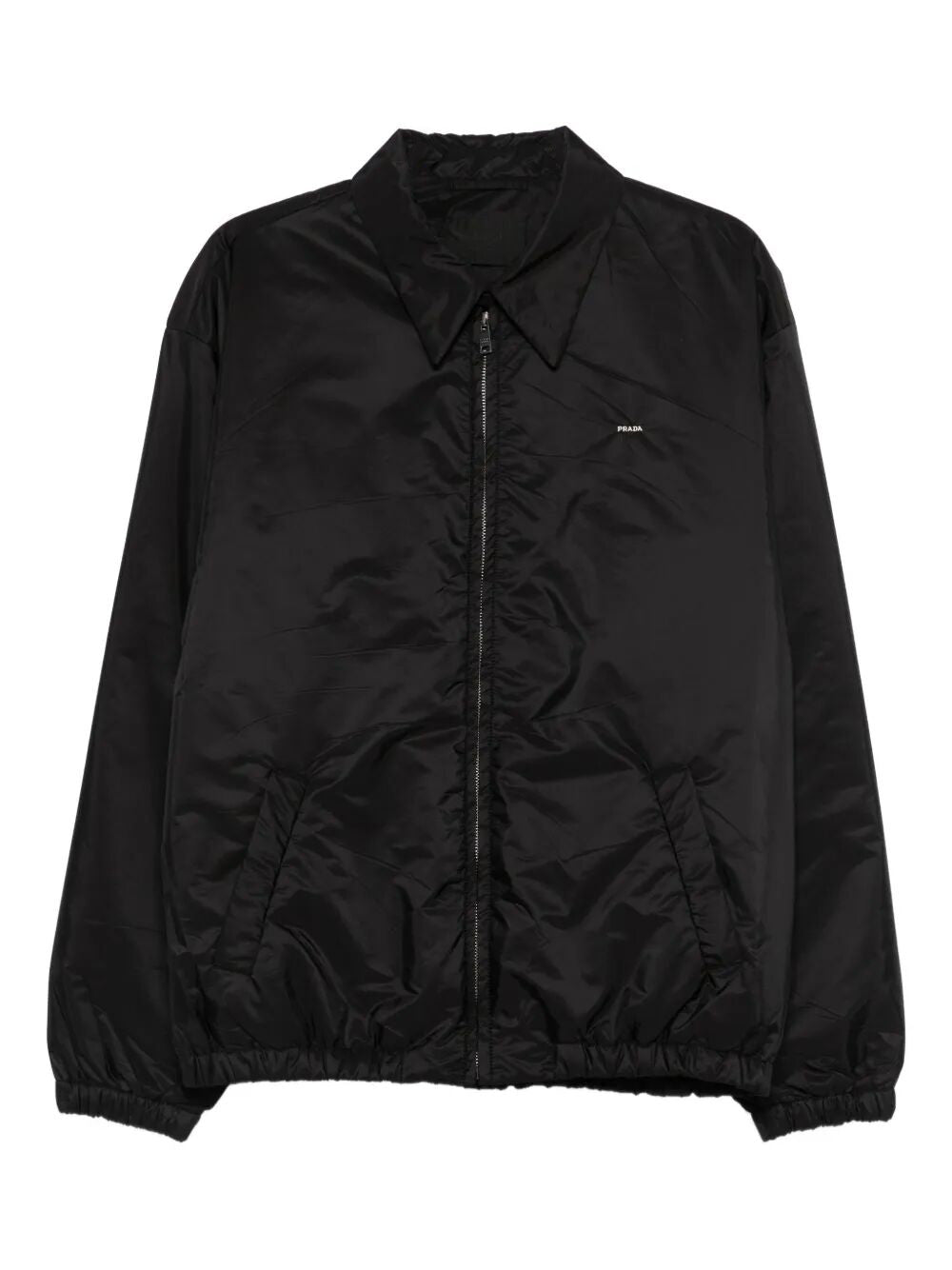 PRADA Zipped Nylon Jacket with Logo Embroidery for Men - SS26 Collection