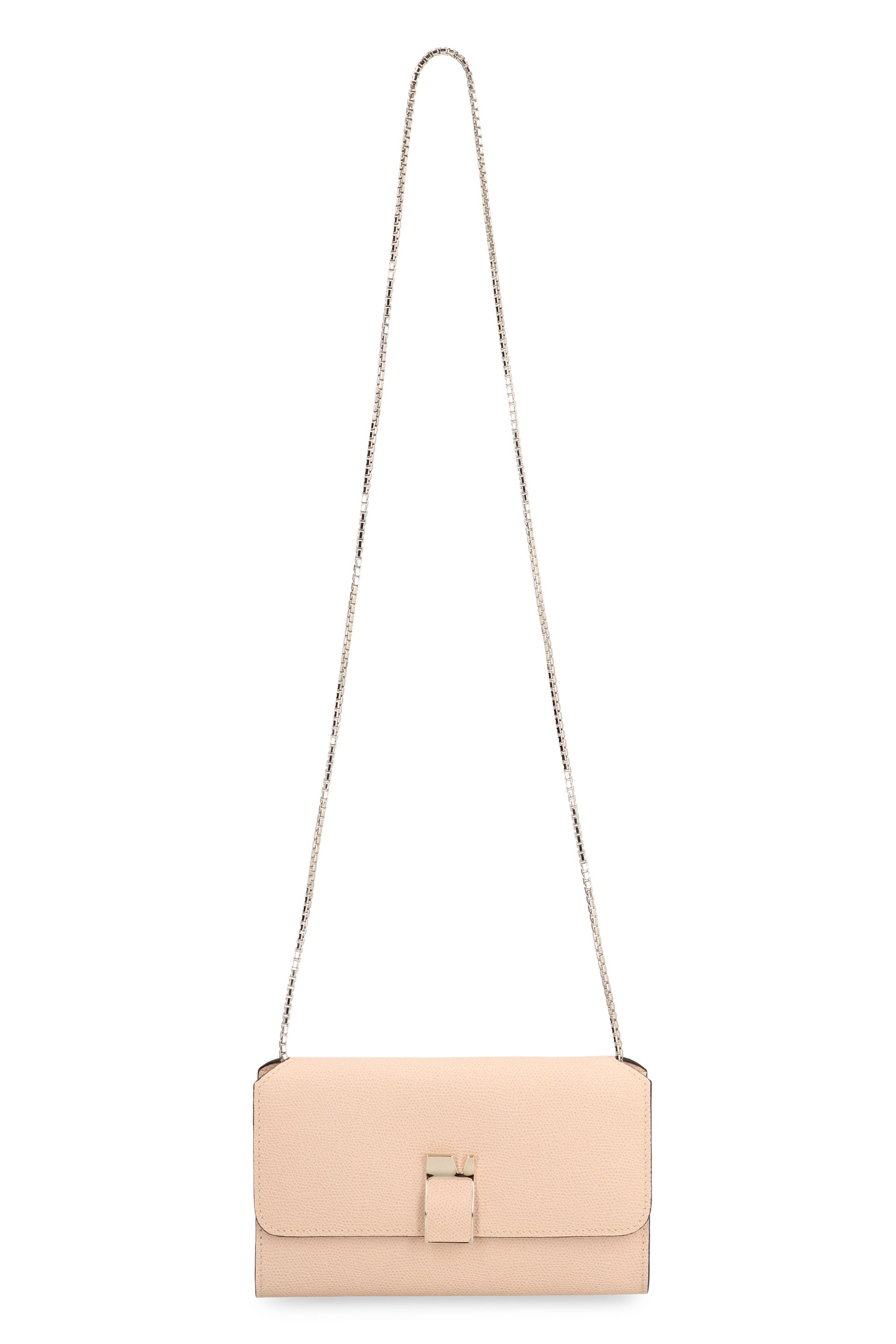 VALEXTRA Mini Leather Clutch with Chain Strap