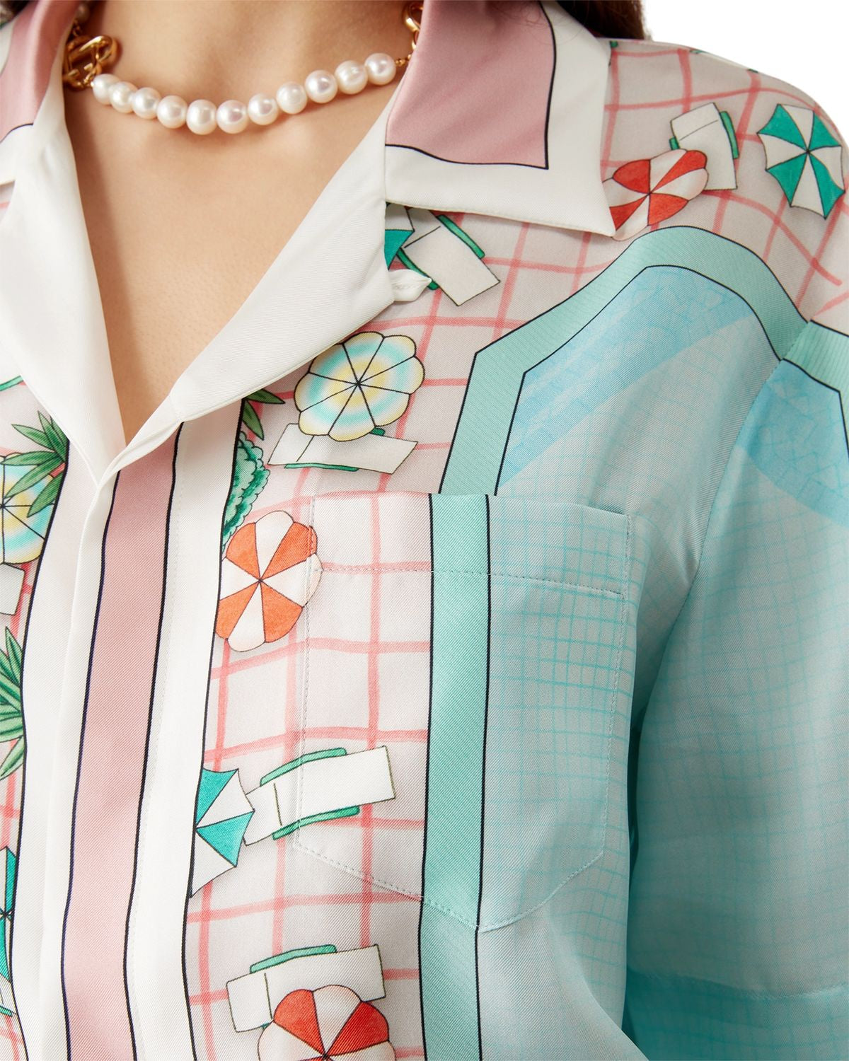 CASABLANCA Short Sleeve Cuban Collar Mini Shirt