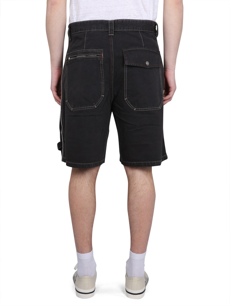 ISABEL MARANT Men's Denim Bermuda Shorts with Button Closure