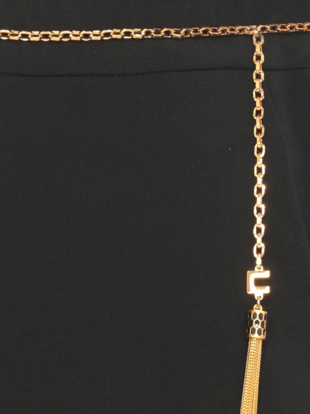 ELISABETTA FRANCHI Lightweight Crepe Mini Shorts with Jewel Chain