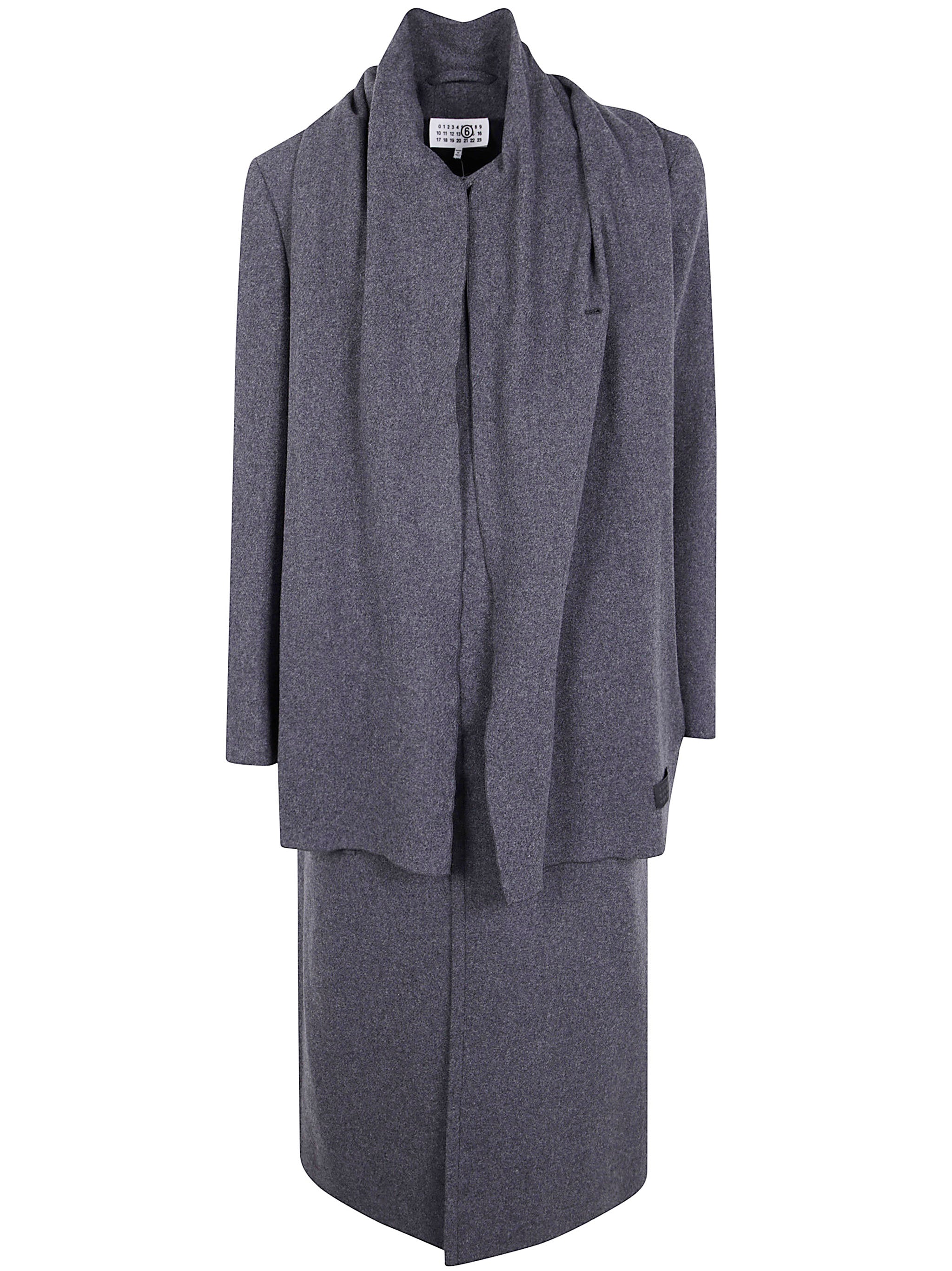 MM6 MAISON MARGIELA Long Jacket with Scarf Detail