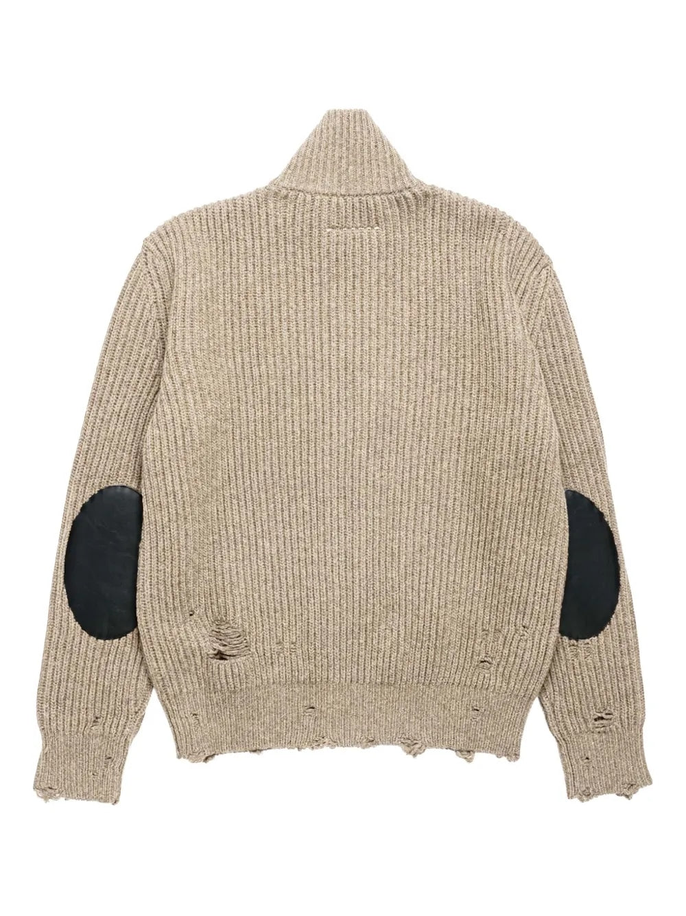 MM6 MAISON MARGIELA Elbow-Patch Cardigan with High Neck