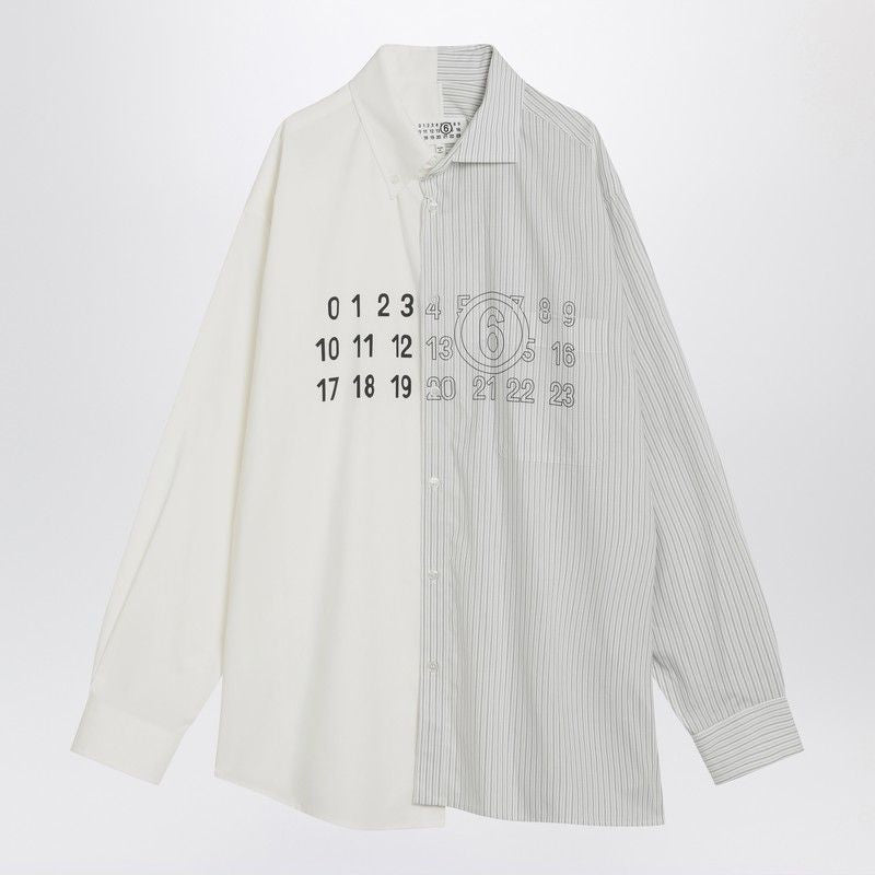 MM6 MAISON MARGIELA Numeric Signature Poplin Shirt with Double Structure Design