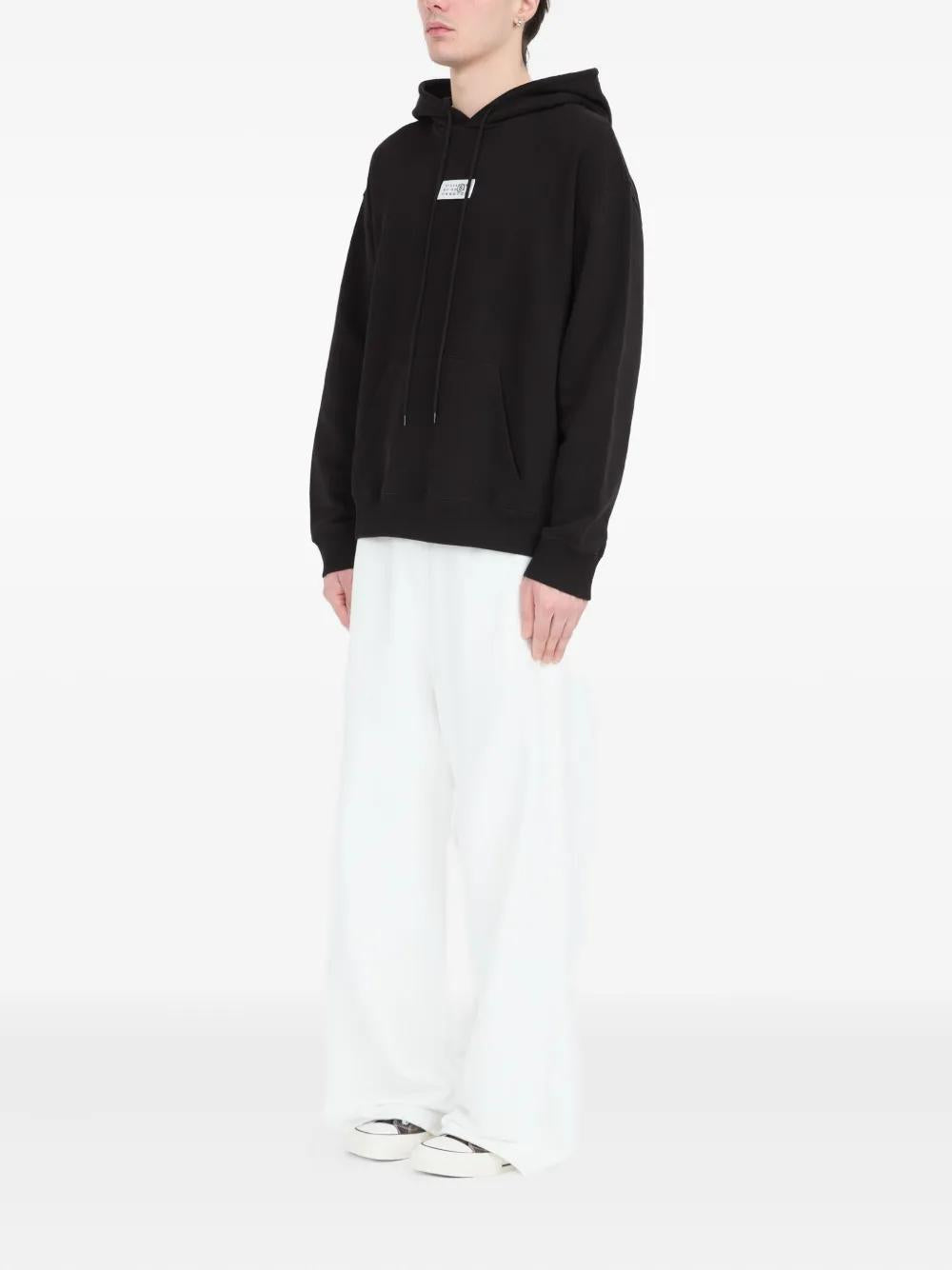 MM6 MAISON MARGIELA Logo Cotton Hoodie with Pouch Pocket - FW25