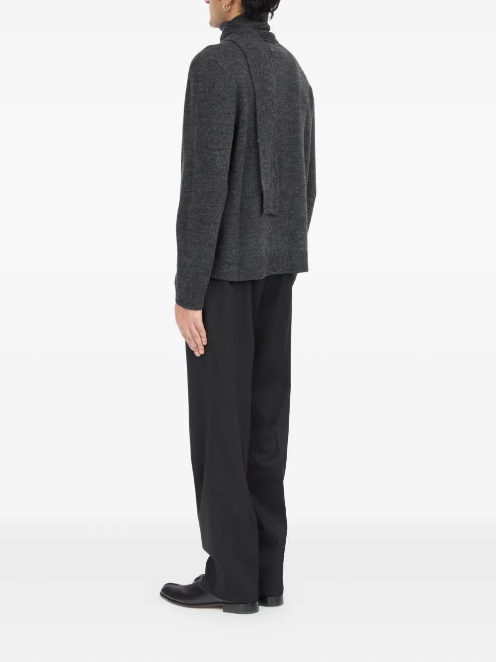 MM6 MAISON MARGIELA Wool-Blend Cardigan with Scarf - FW25