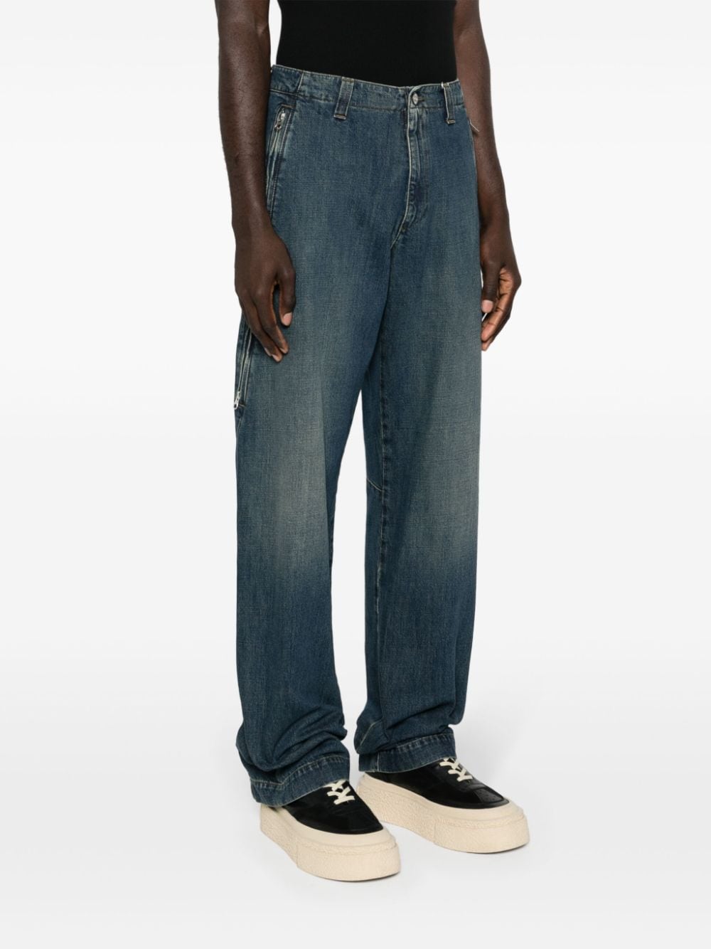 MM6 MAISON MARGIELA Mid-Rise Wide Leg Denim Jeans