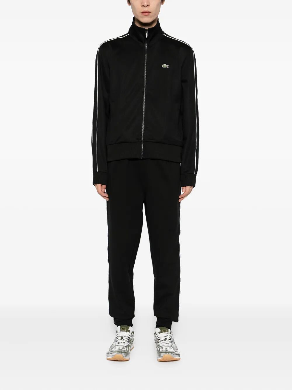 LACOSTE Piqué Zip-Up Track Jacket for Men - FW25