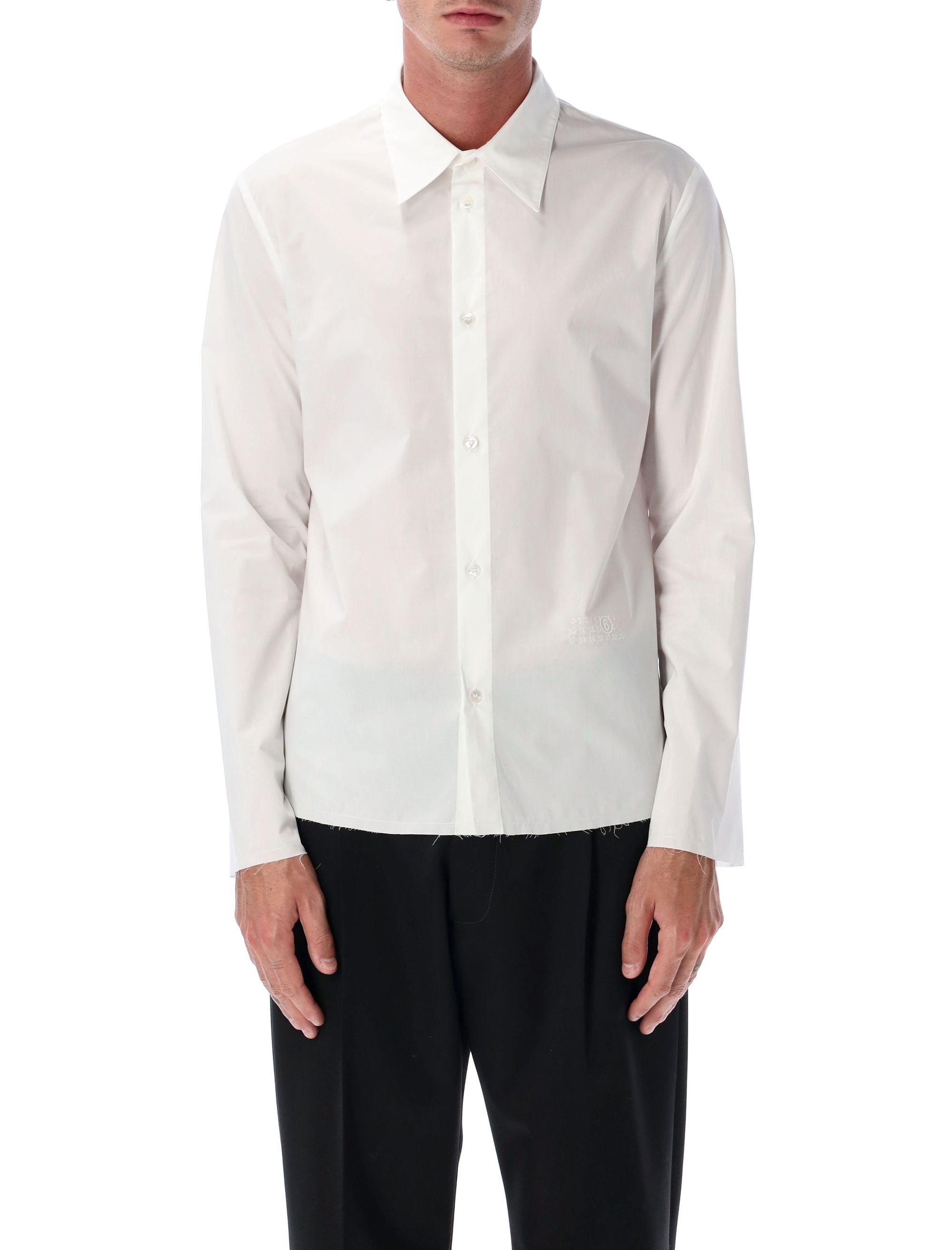 MM6 MAISON MARGIELA Minimalist Cotton Shirt with Raw Hem - Size 50
