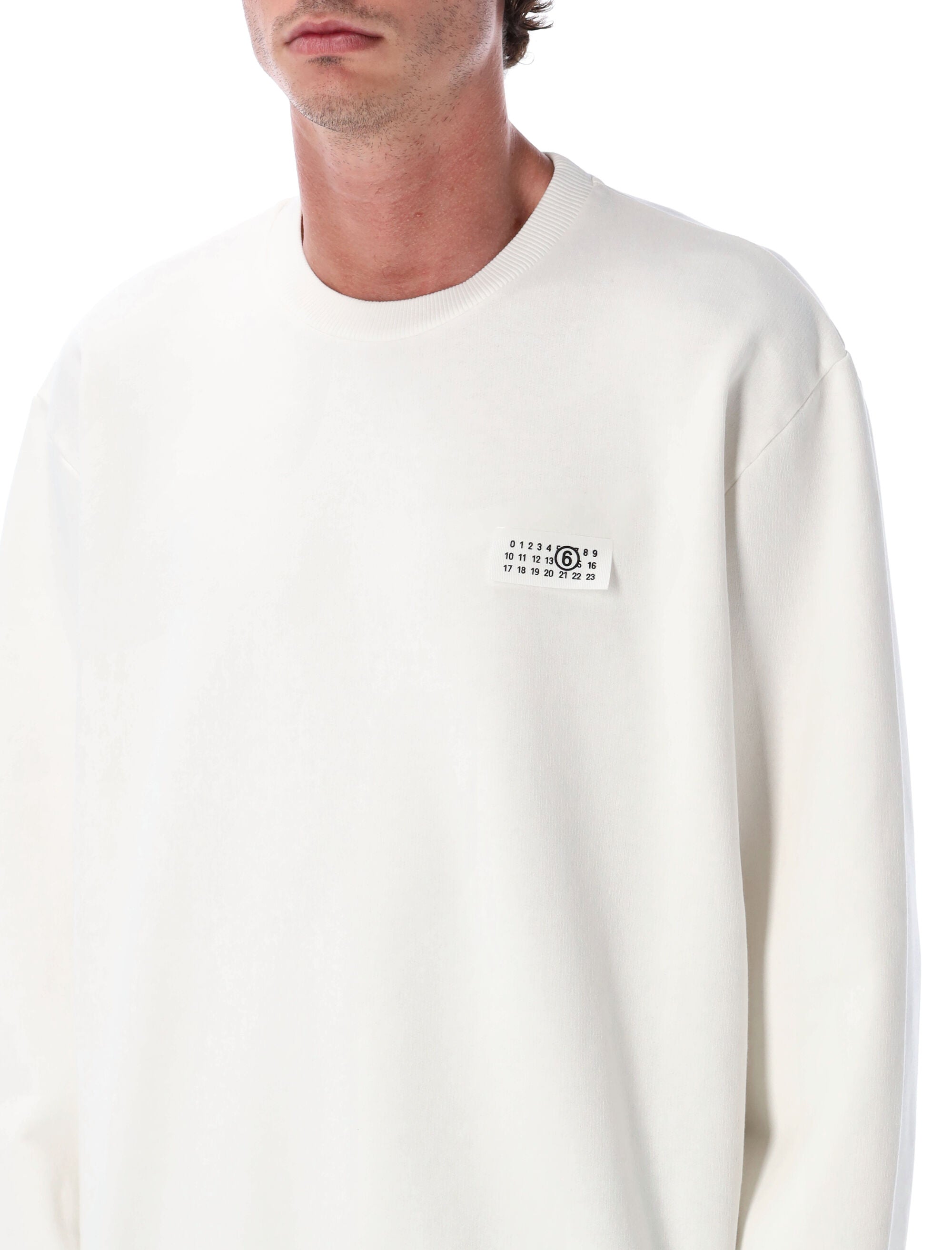 MM6 MAISON MARGIELA Cotton Crewneck Sweatshirt with Numeric Logo - Size L