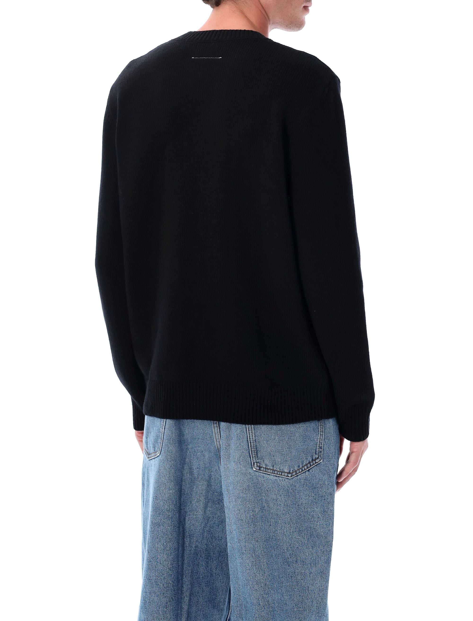 MM6 MAISON MARGIELA Wool Taped Label Crewneck Sweater - Size L