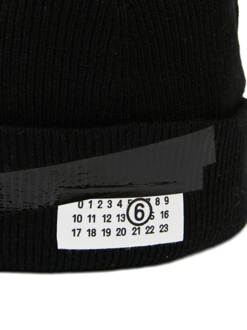 MM6 MAISON MARGIELA Tape Logo Beanie for Men - FW25