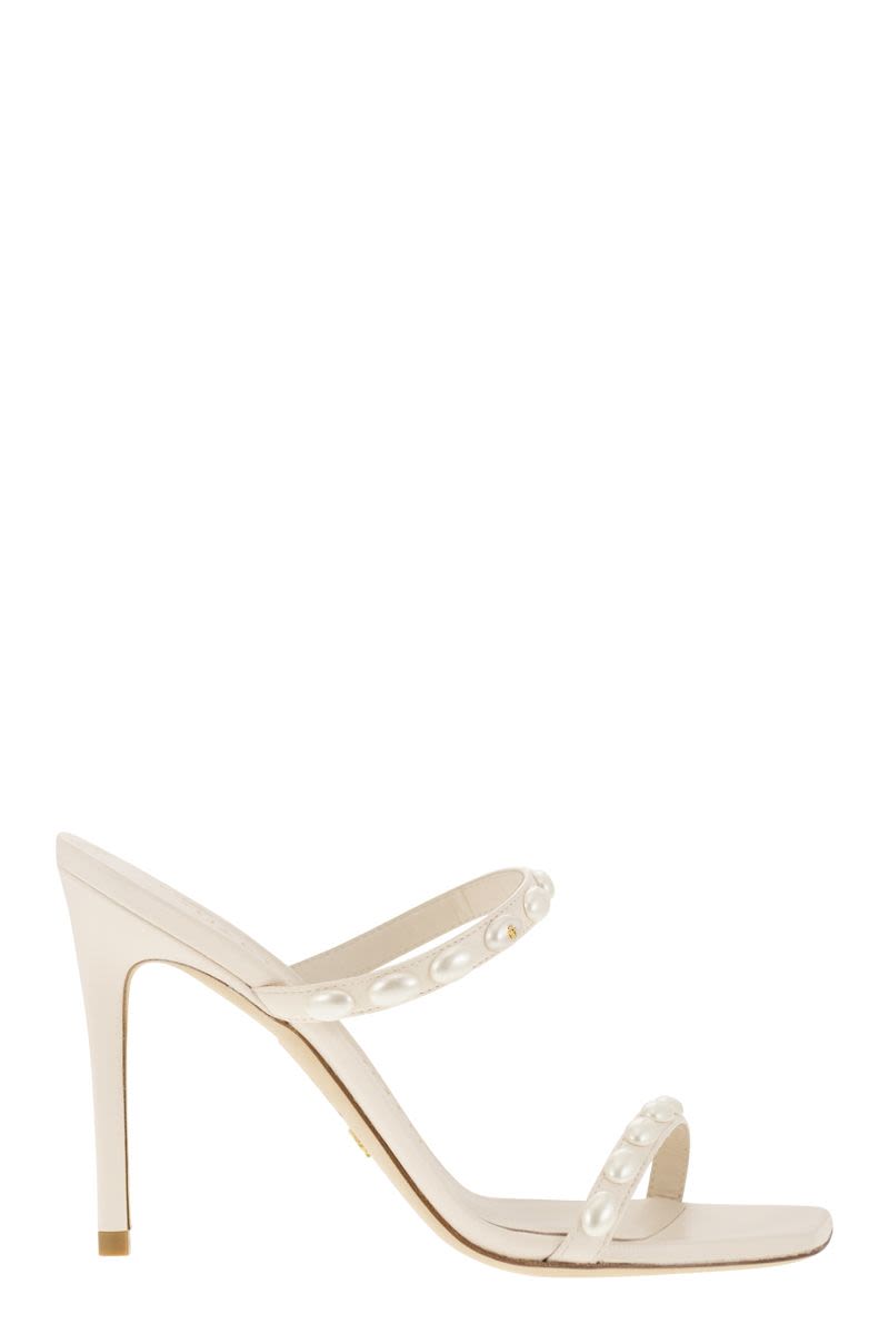 STUART WEITZMAN Elegant Pearlita Mini Sandals - Square Toe