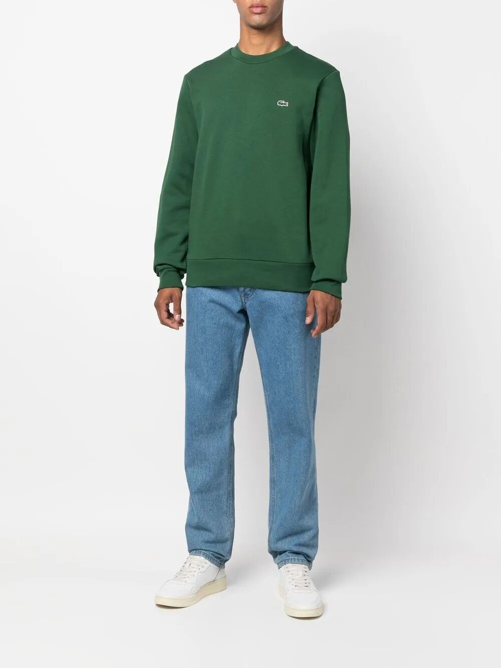 LACOSTE Classic Fit Fleece Crew Neck Sweatshirt