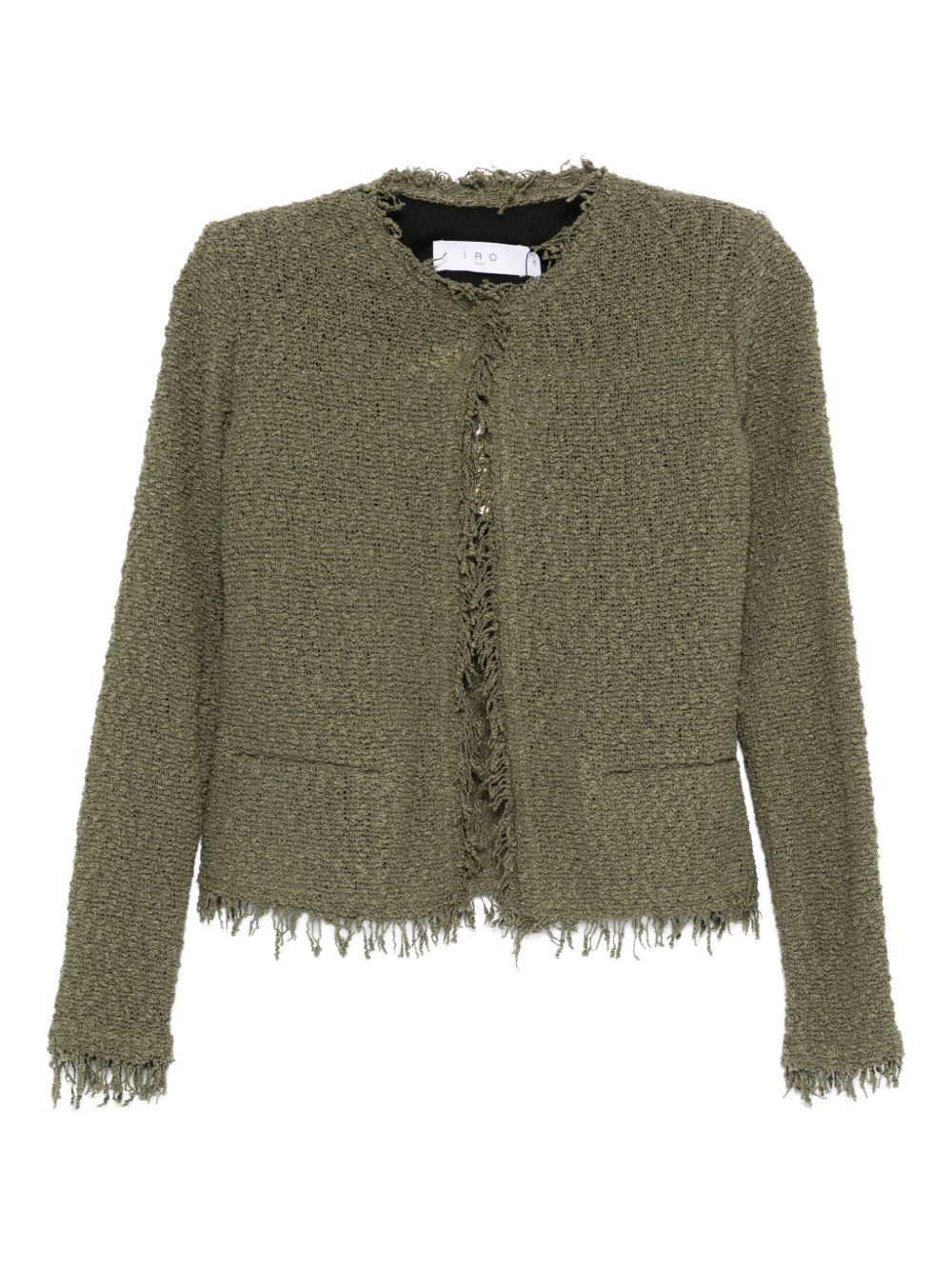 IRO Frayed Edges Tweed Texture Long Sleeve Jacket