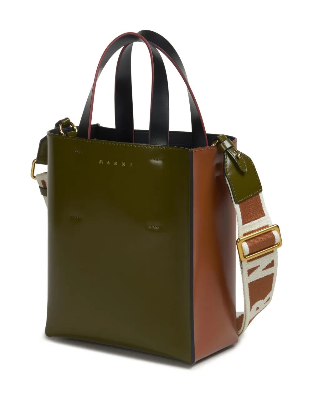 MARNI Color-Block Leather Tote Handbag
