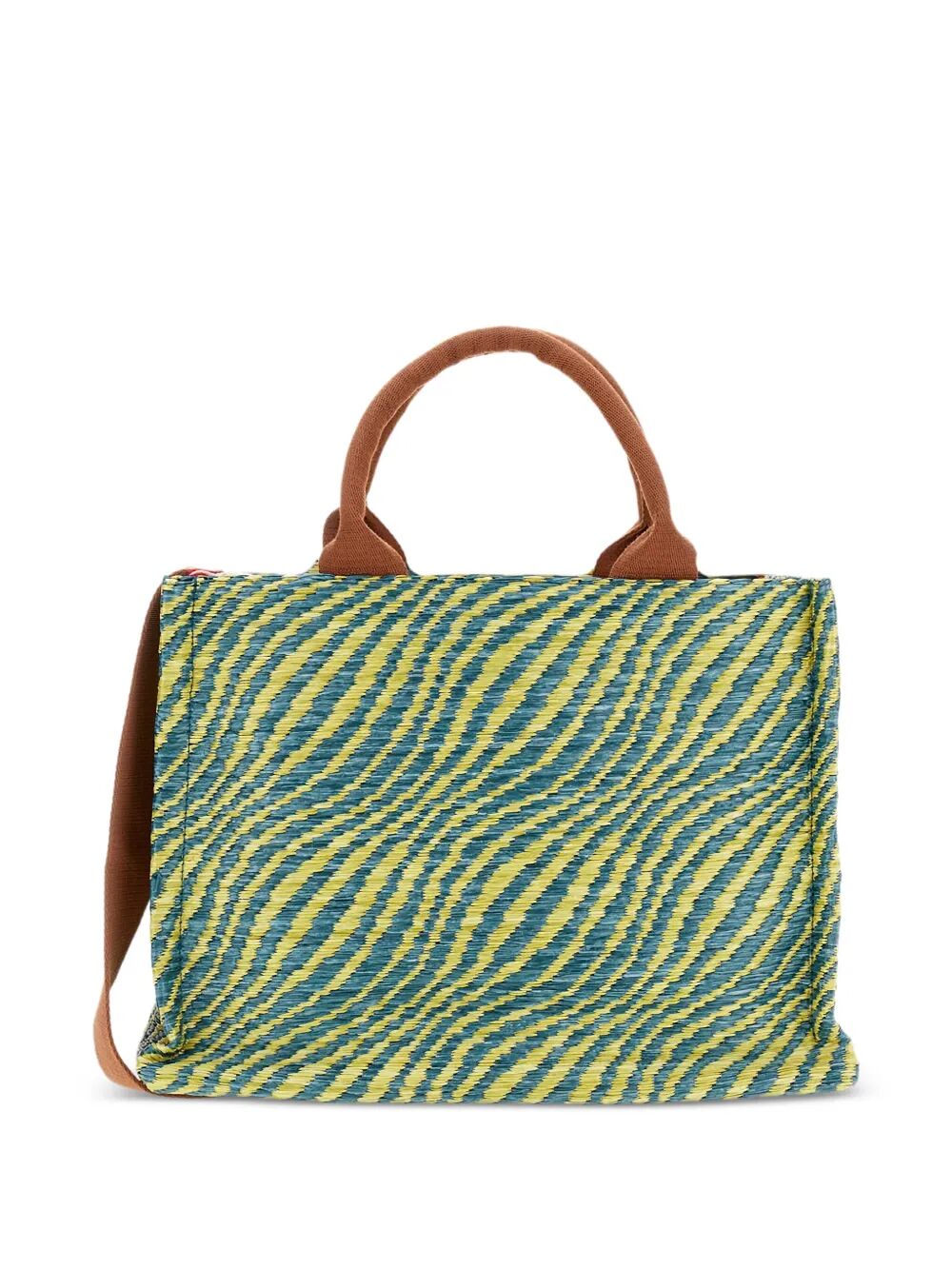 MARNI Mini Wavy Raffia-Effect Small Tote Handbag