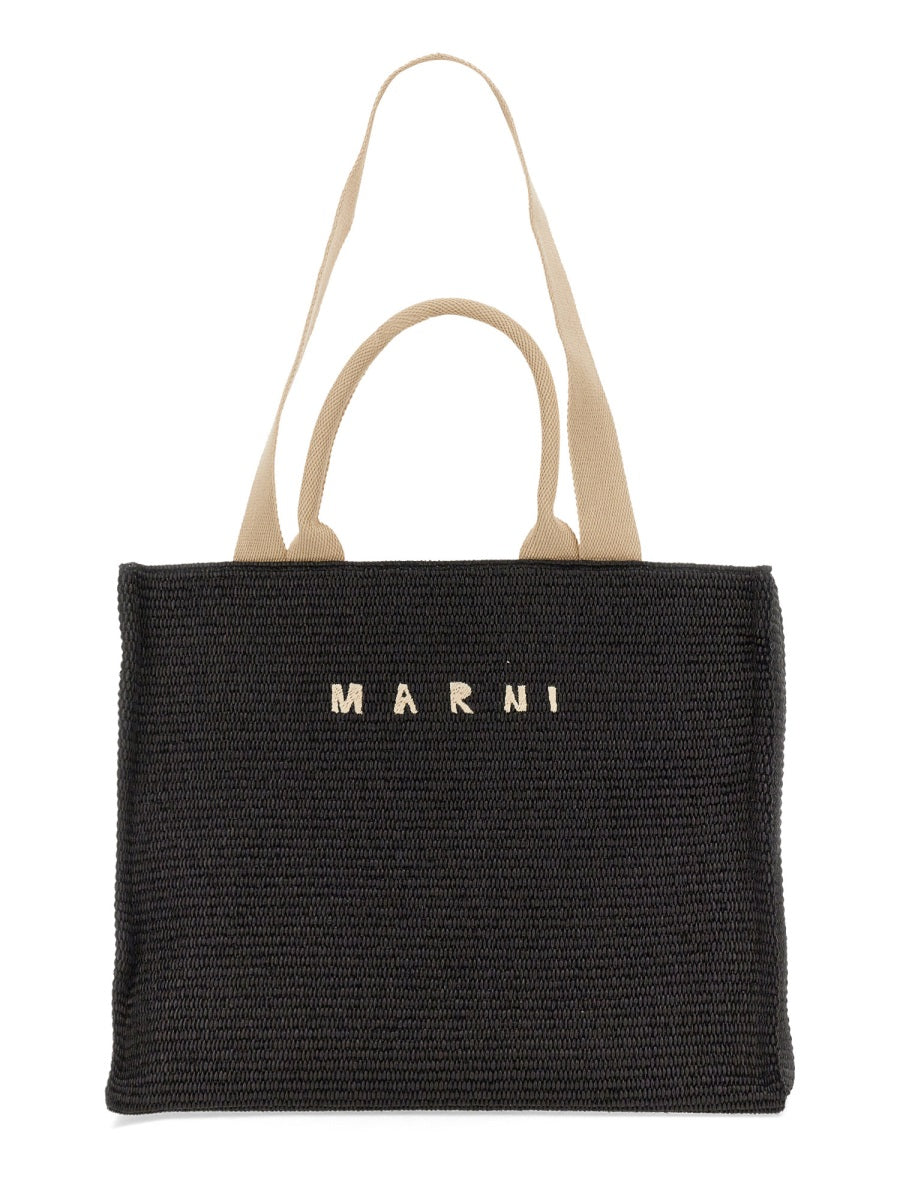 MARNI Large Rafia Tote Handbag