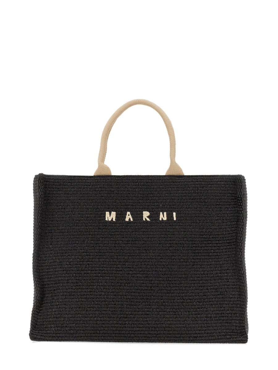 MARNI Large Rafia Tote Handbag