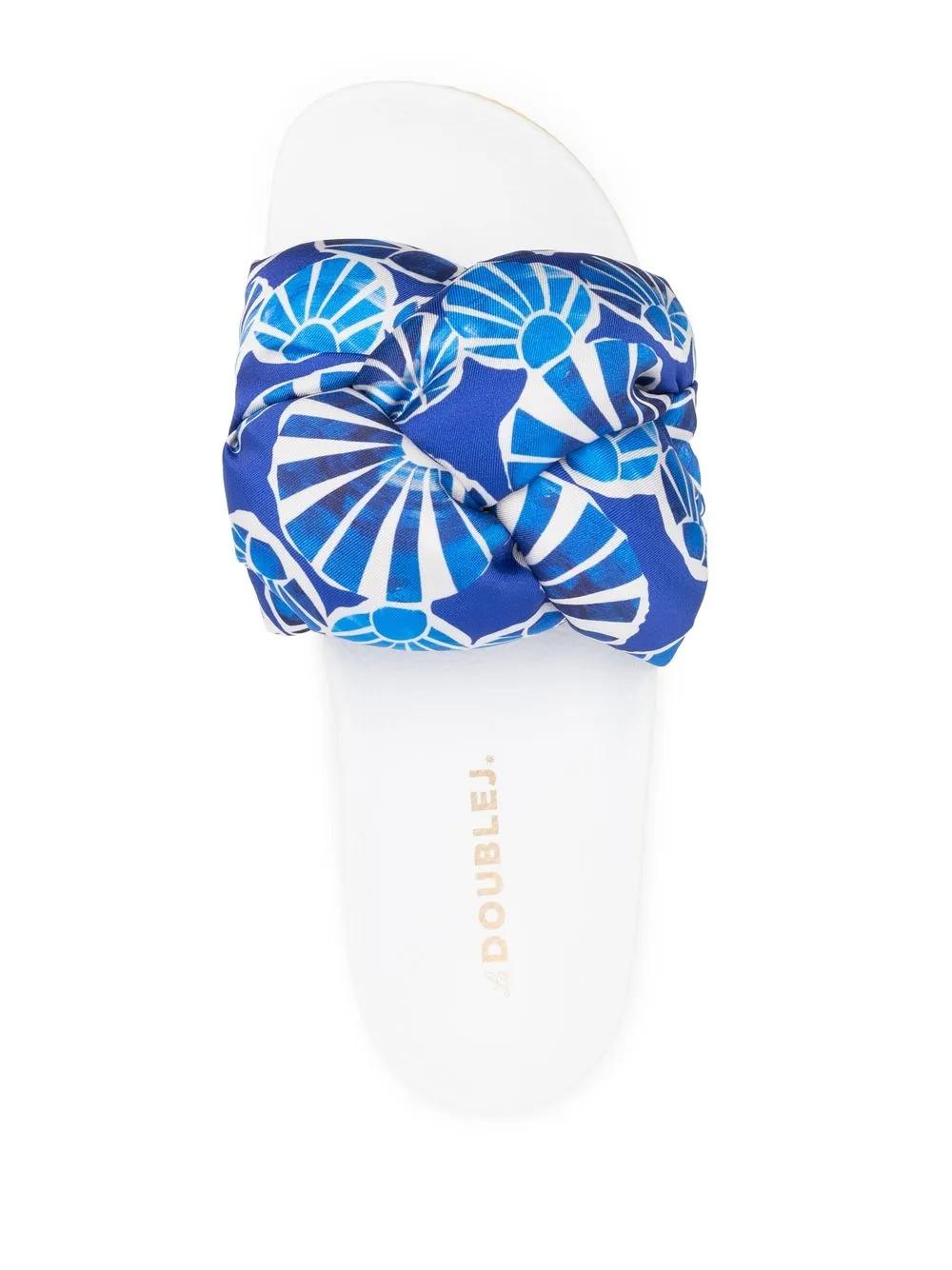 LA DOUBLEJ Braid Slide Sandals with 2 CM Sole