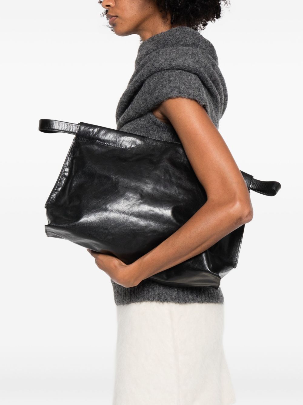 BEA MOMBAERS Leather Midi Tote Handbag