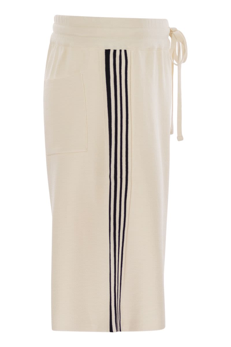 AUTRY Regular Fit Mini Viscose Trousers with Side Stripes