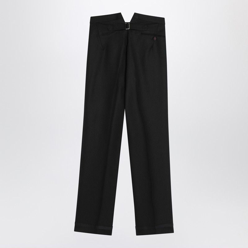 MAISON MARGIELA Herringbone Wool Pleated Trousers for Women