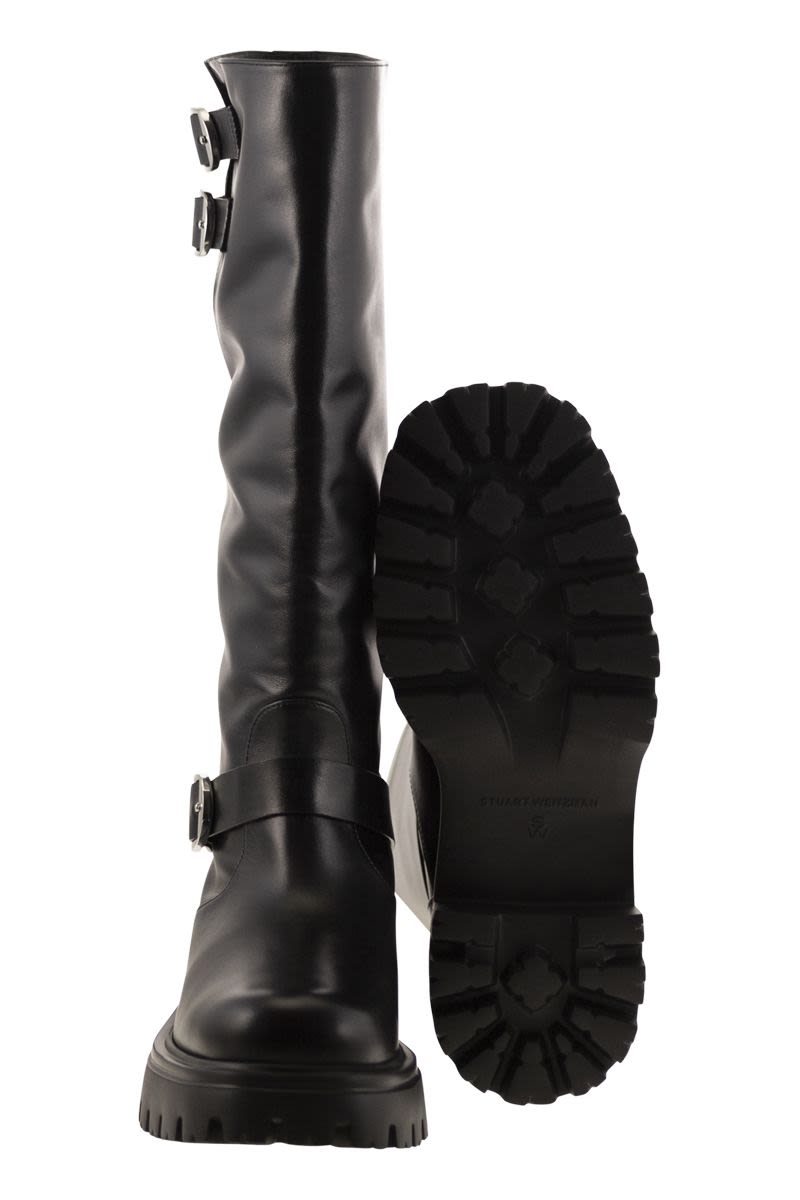 STUART WEITZMAN Emerson Moto Knee-High Leather Boot