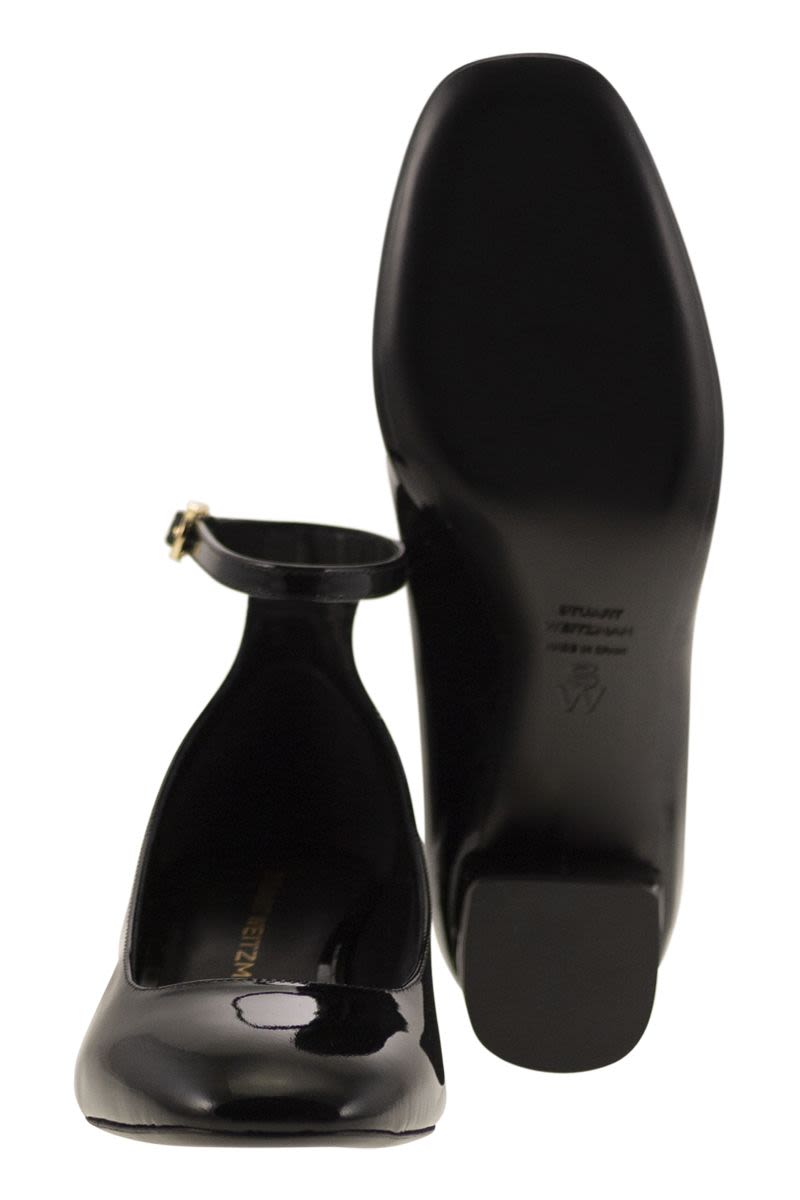 STUART WEITZMAN Elegant Ankle-Strap Pumps with Block Heel - 4 cm