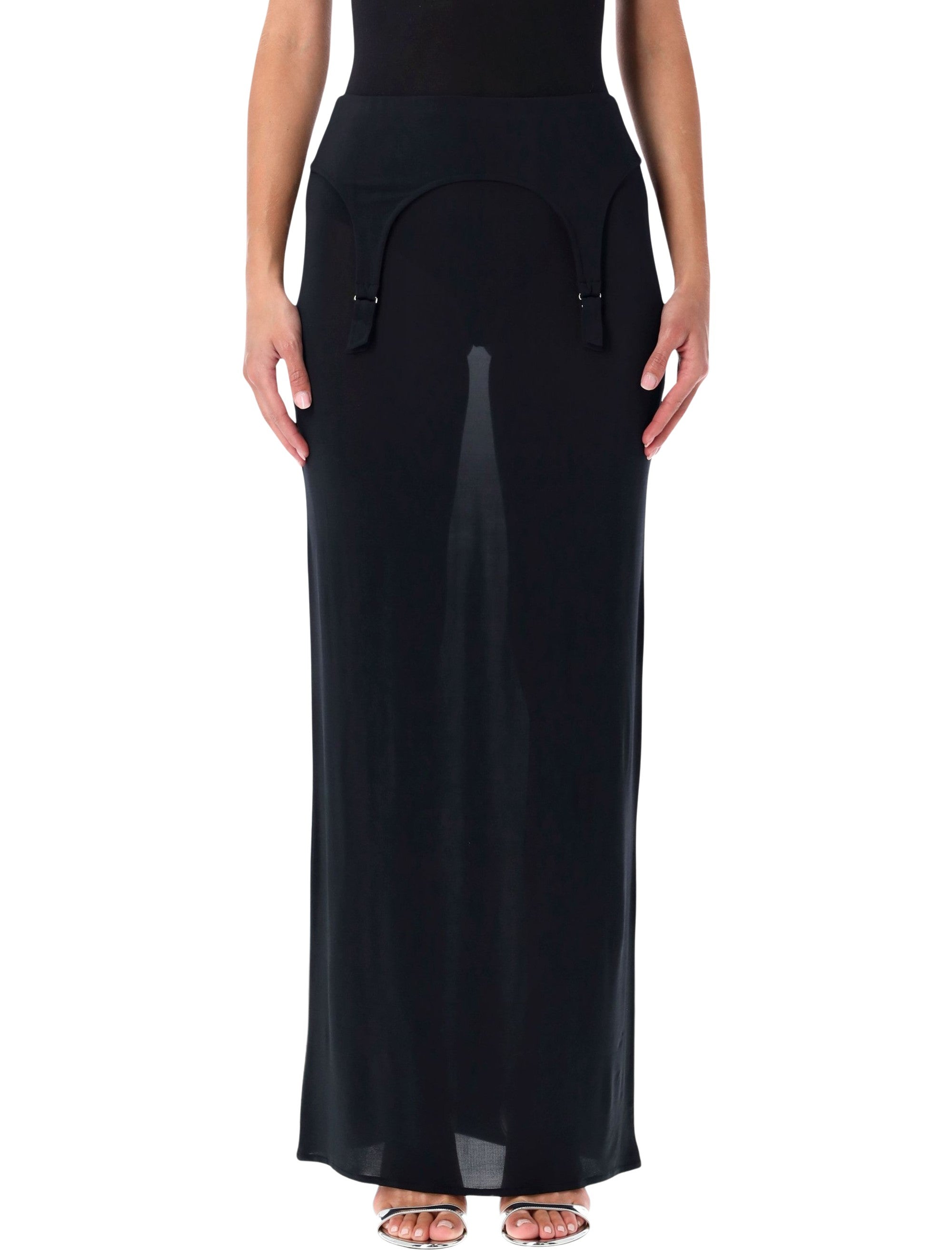 JEAN PAUL GAULTIER Long Sheer Skirt with Lingerie Details - Size 36