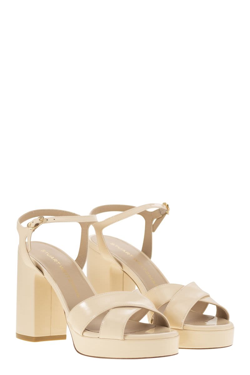 STUART WEITZMAN Dayna Leather Platform Sandal - 110mm Block Heel