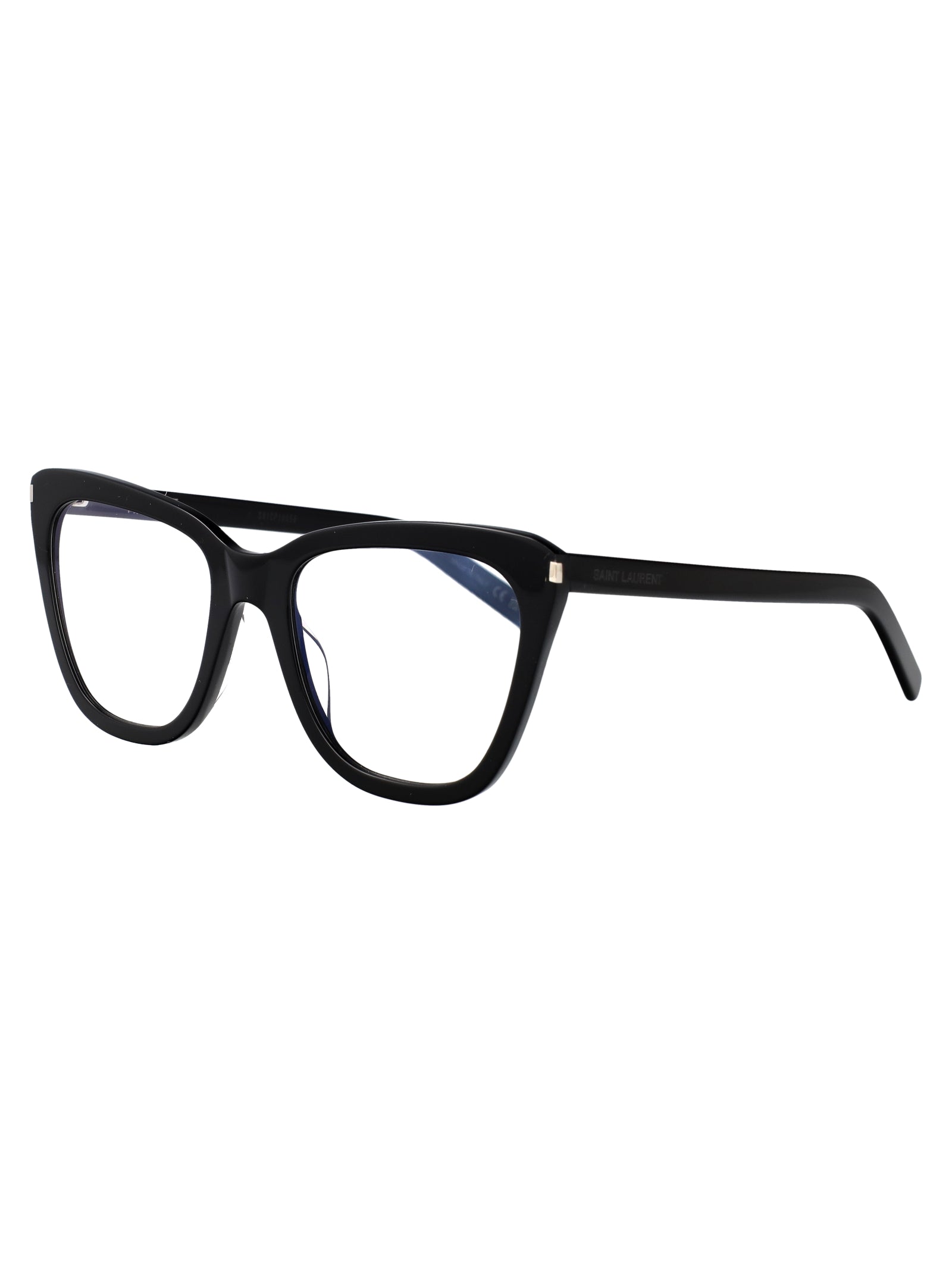 SAINT LAURENT Transparent Acetate Slim Optical Glasses for Women