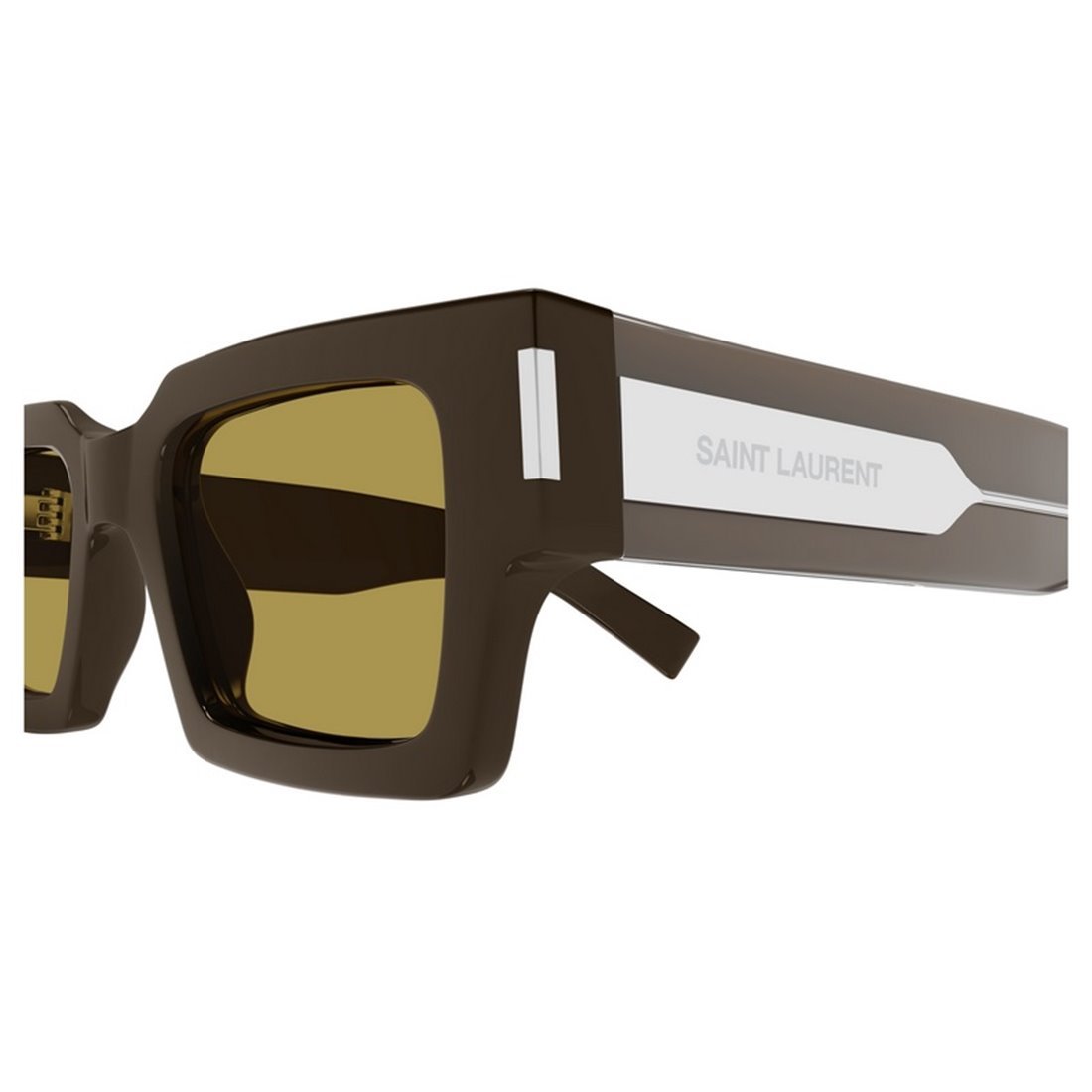 SAINT LAURENT Sleek Men's Sunglasses with Brown Frame