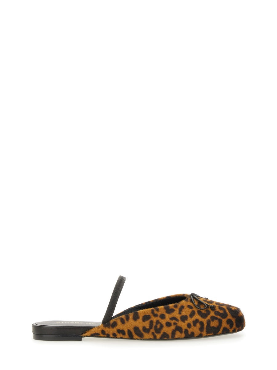 STUART WEITZMAN Animalier Leather Flats