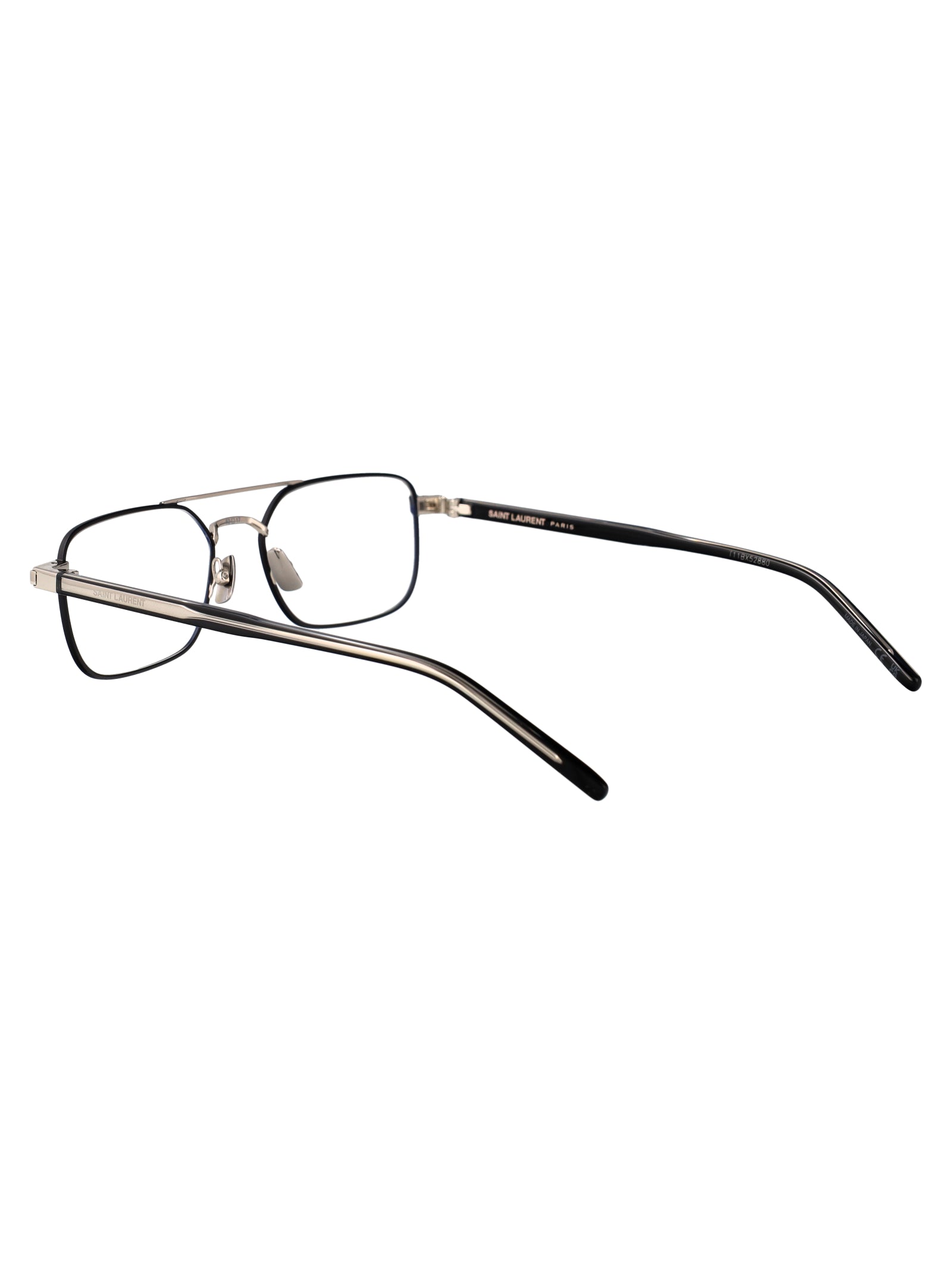 SAINT LAURENT Crystal-Accent Transparent Metal Glasses for Women