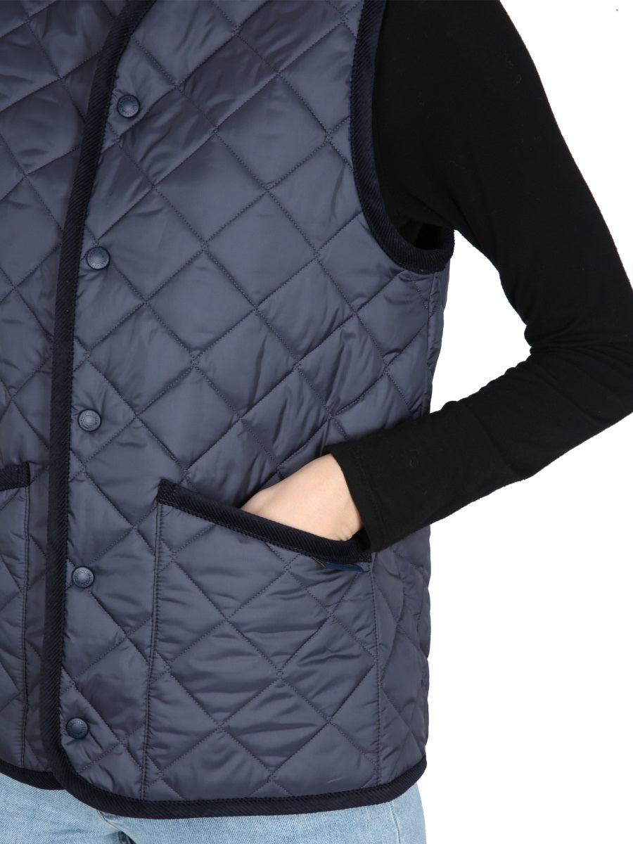 LAVENHAM Women's Mini Nylon Vest with Snap Button Closure