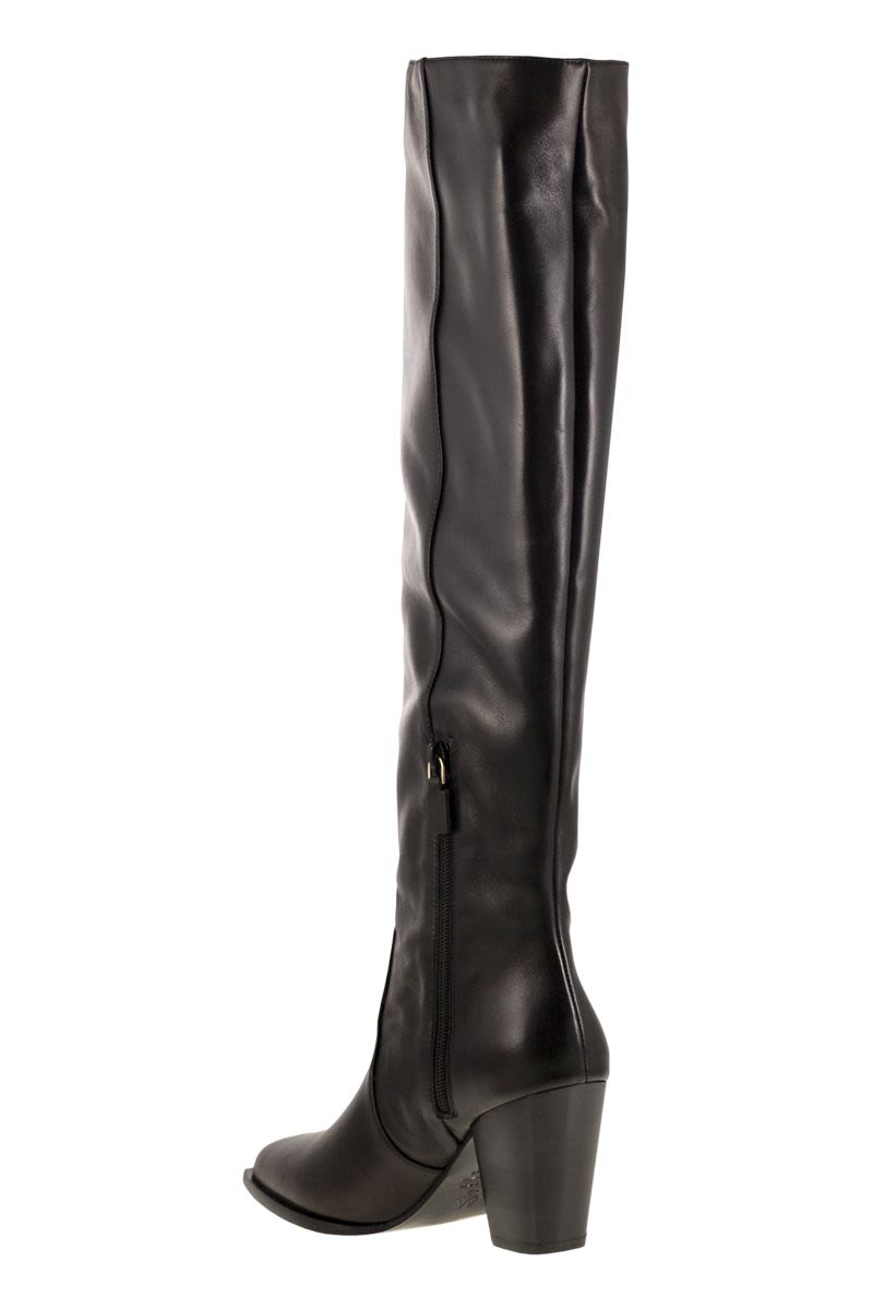 STUART WEITZMAN Mini Leather Boot with Cuban Heel