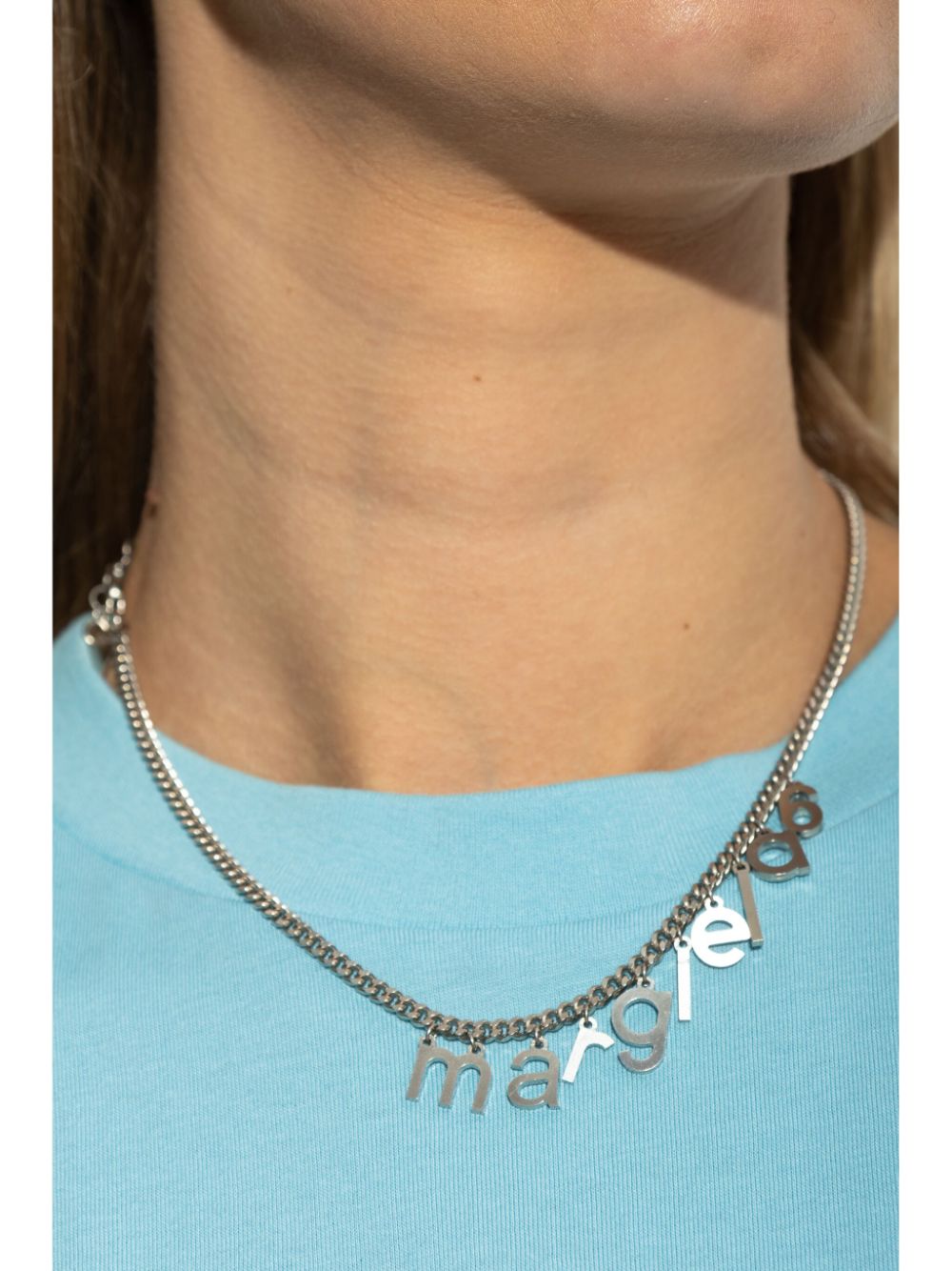 MM6 MAISON MARGIELA Pendant Logo Necklace - Adjustable Curb Chain