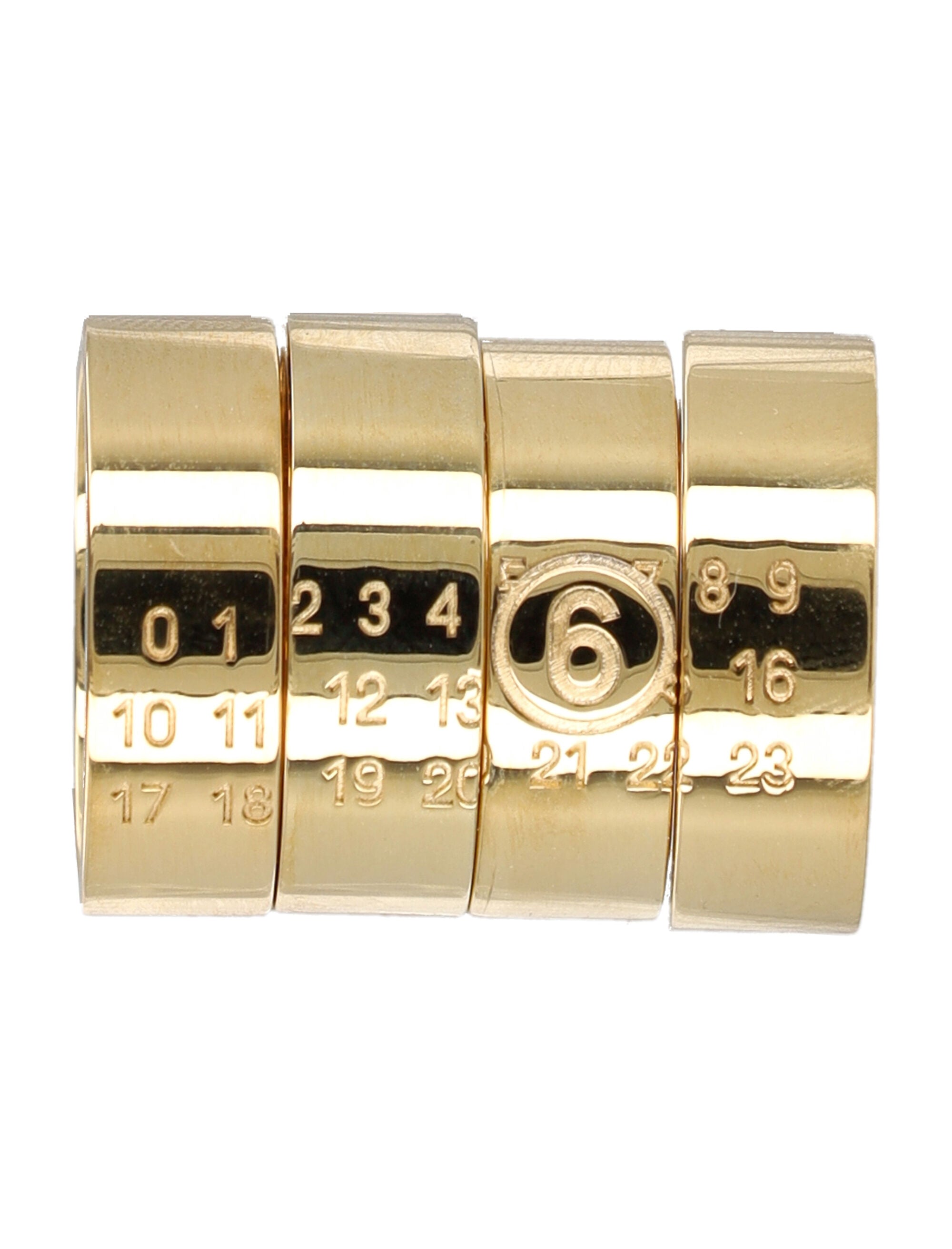 MM6 MAISON MARGIELA Stacked Numeric Metal Ring - Four Band Design