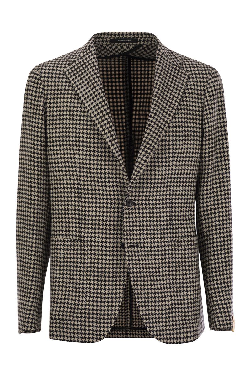 TAGLIATORE Houndstooth Virgin Wool Blend Jacket - Regular Fit