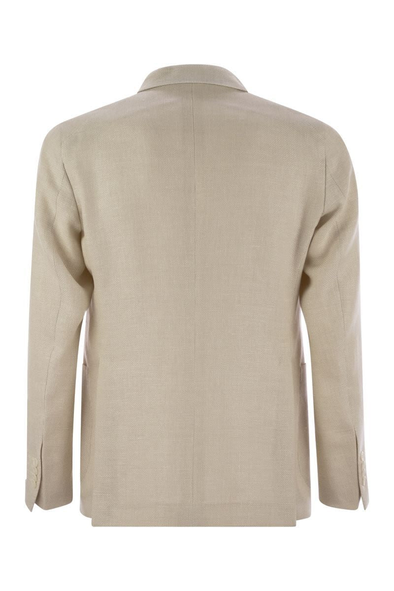 TAGLIATORE Virgin Wool and Linen Jacket with Two Buttons