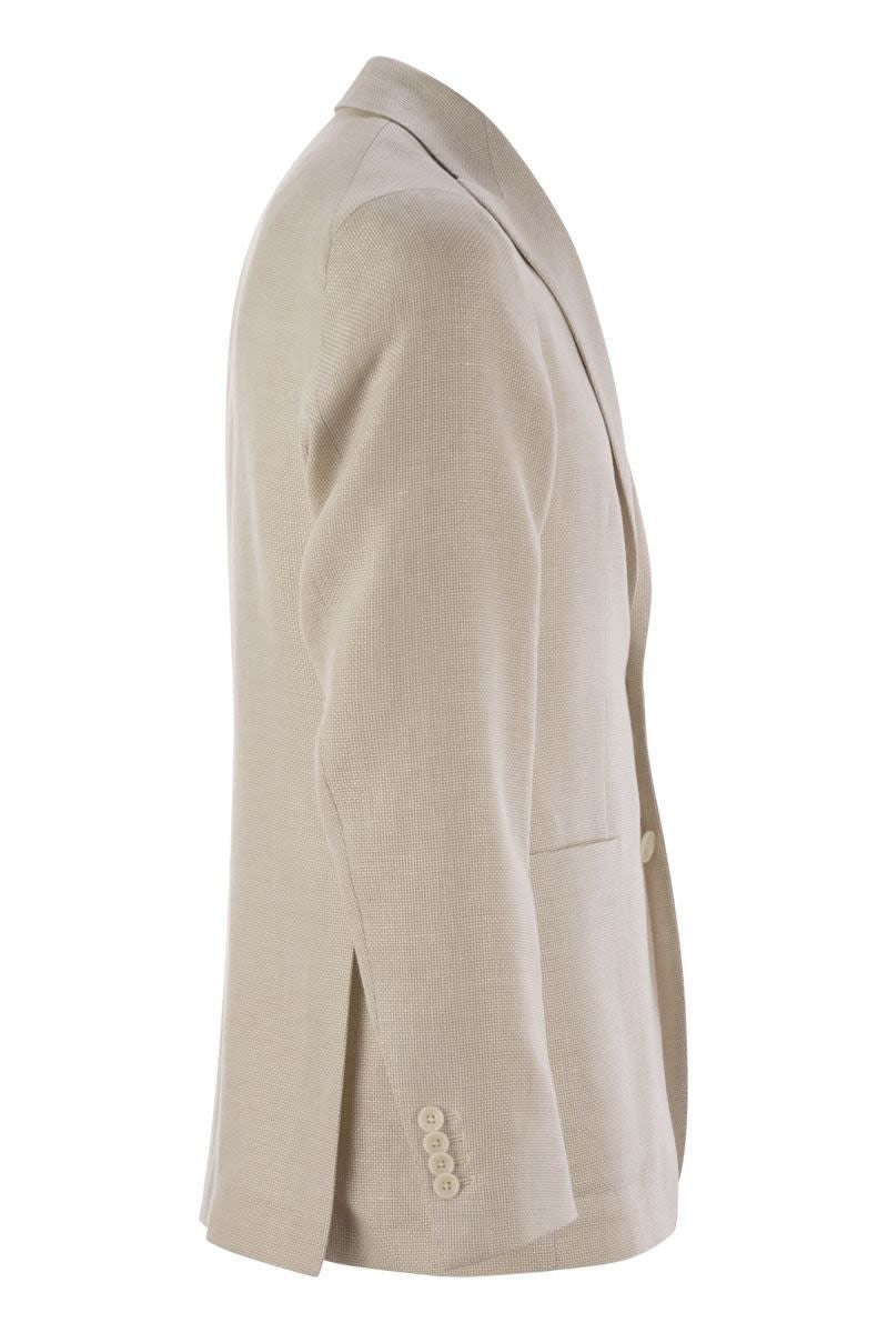 TAGLIATORE Virgin Wool and Linen Jacket with Two Buttons